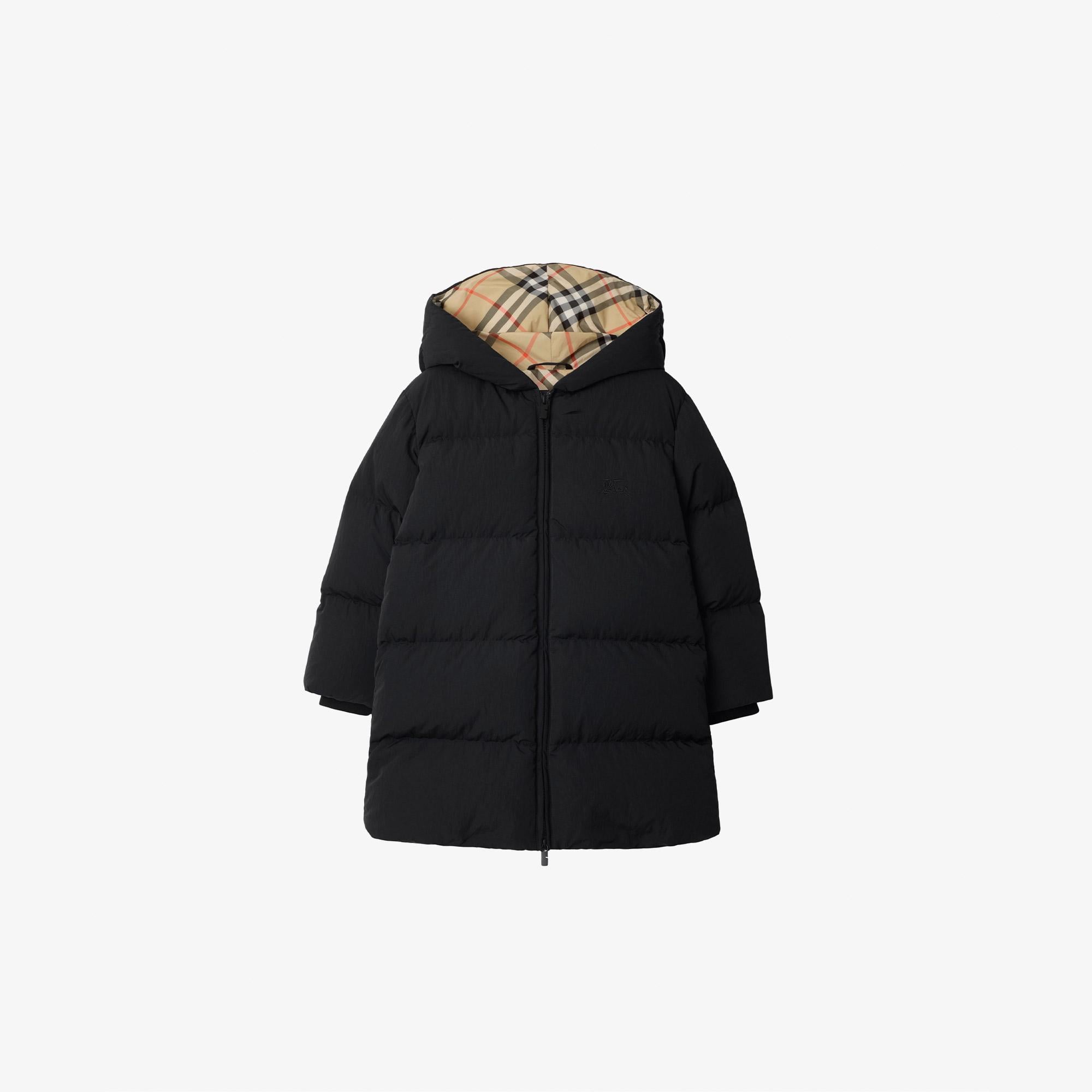 Burberry George Nylon Puffer Çocuk Siyah Mont
