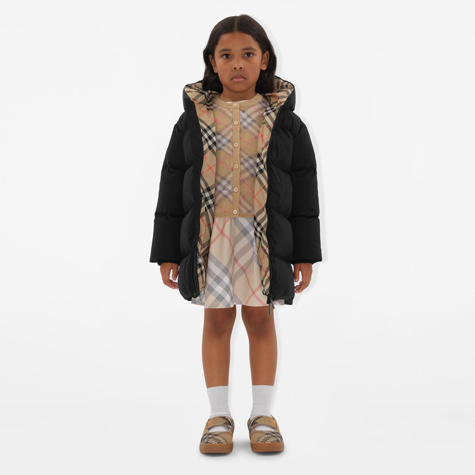 Burberry George Nylon Puffer Çocuk Siyah Mont