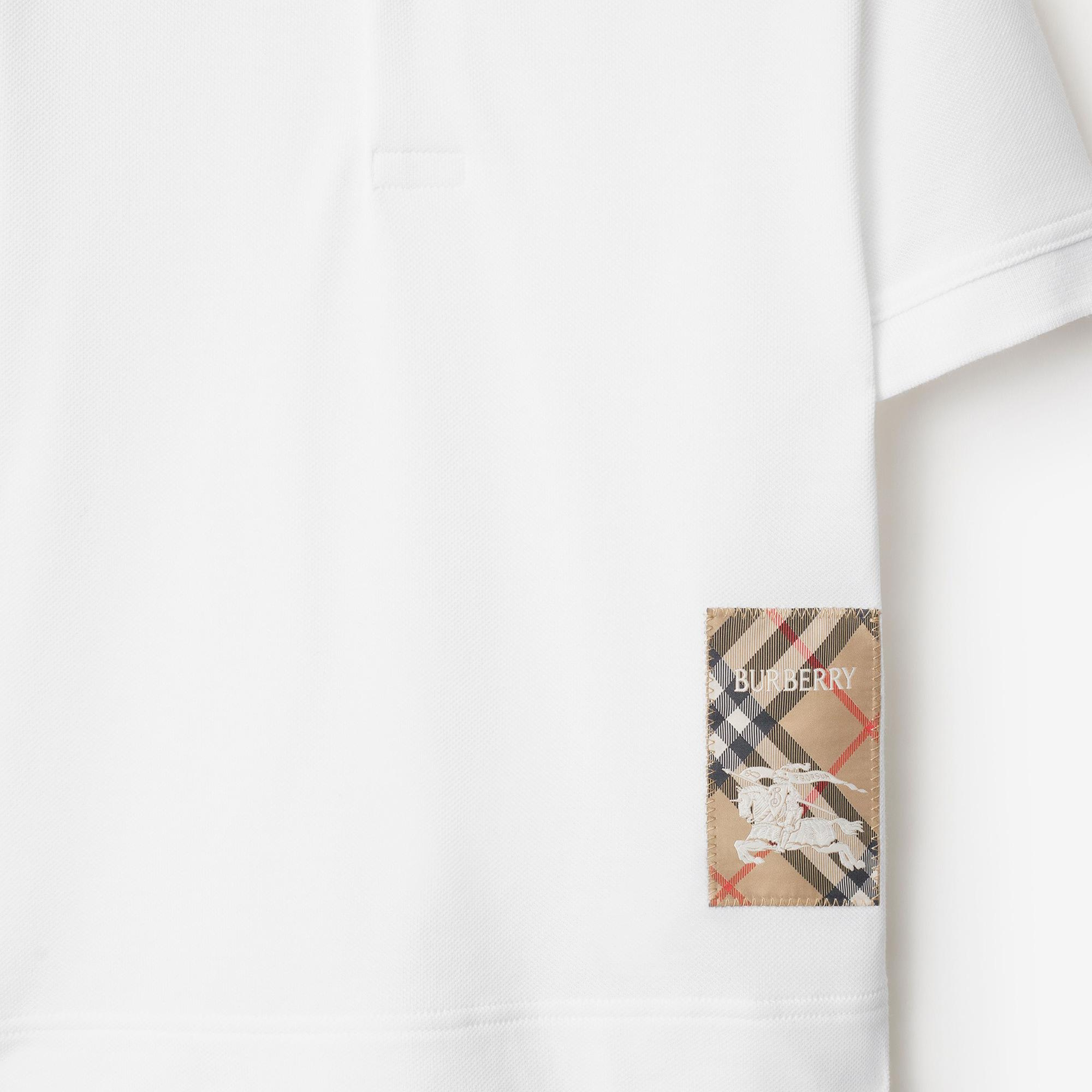 Burberry Johane Label Cotton Çocuk Beyaz Polo