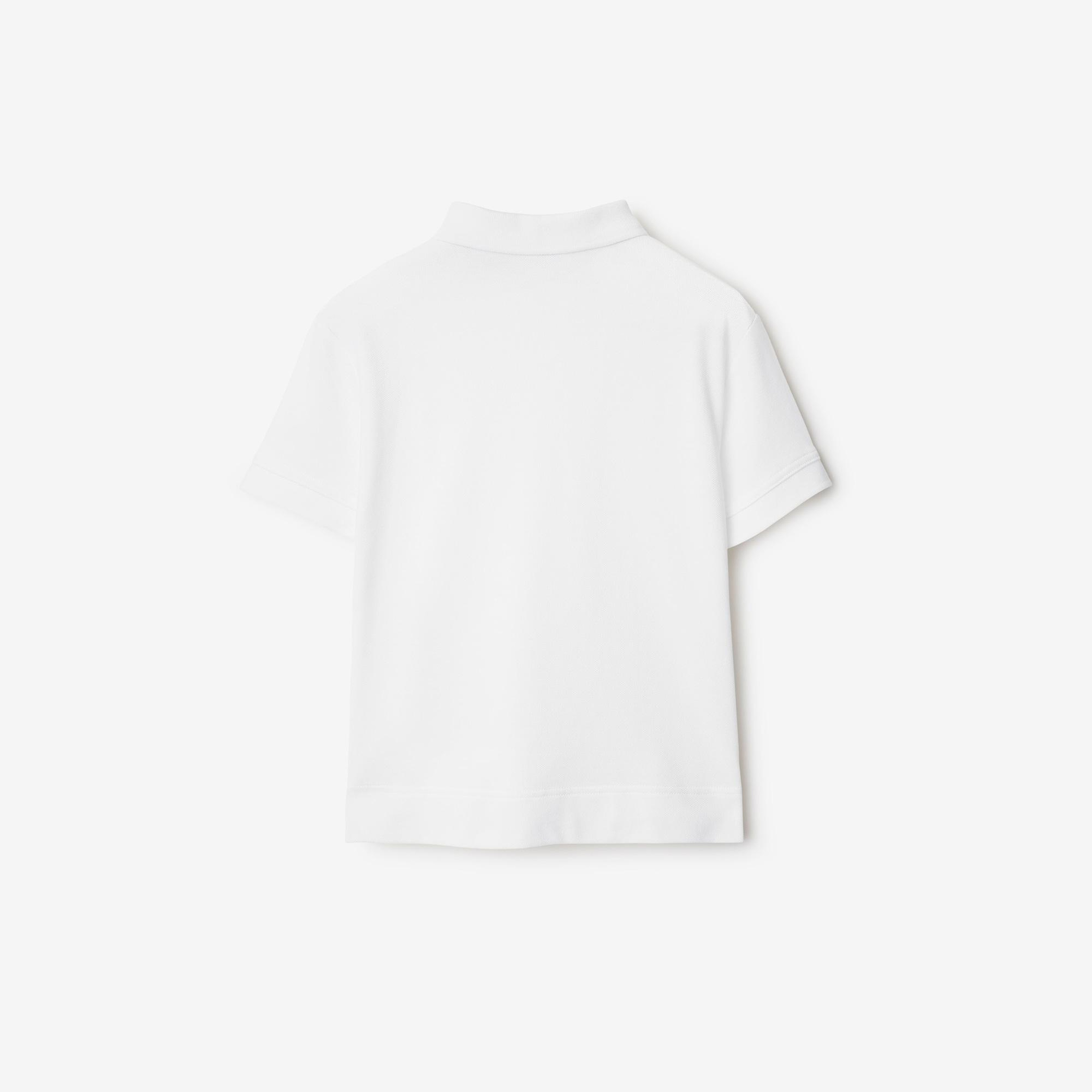 Burberry Johane Label Cotton Çocuk Beyaz Polo
