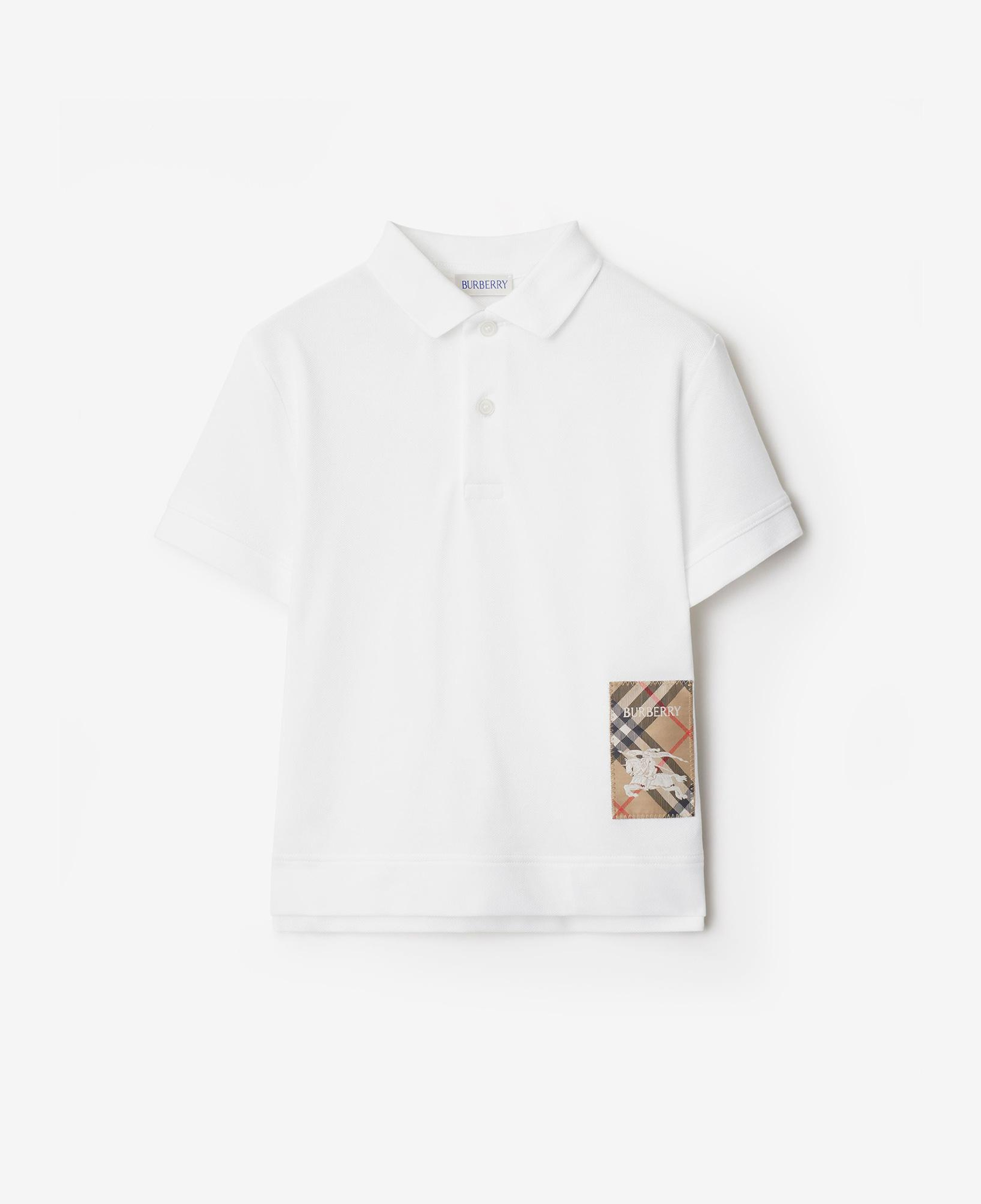 Burberry Johane Label Cotton Çocuk Beyaz Polo