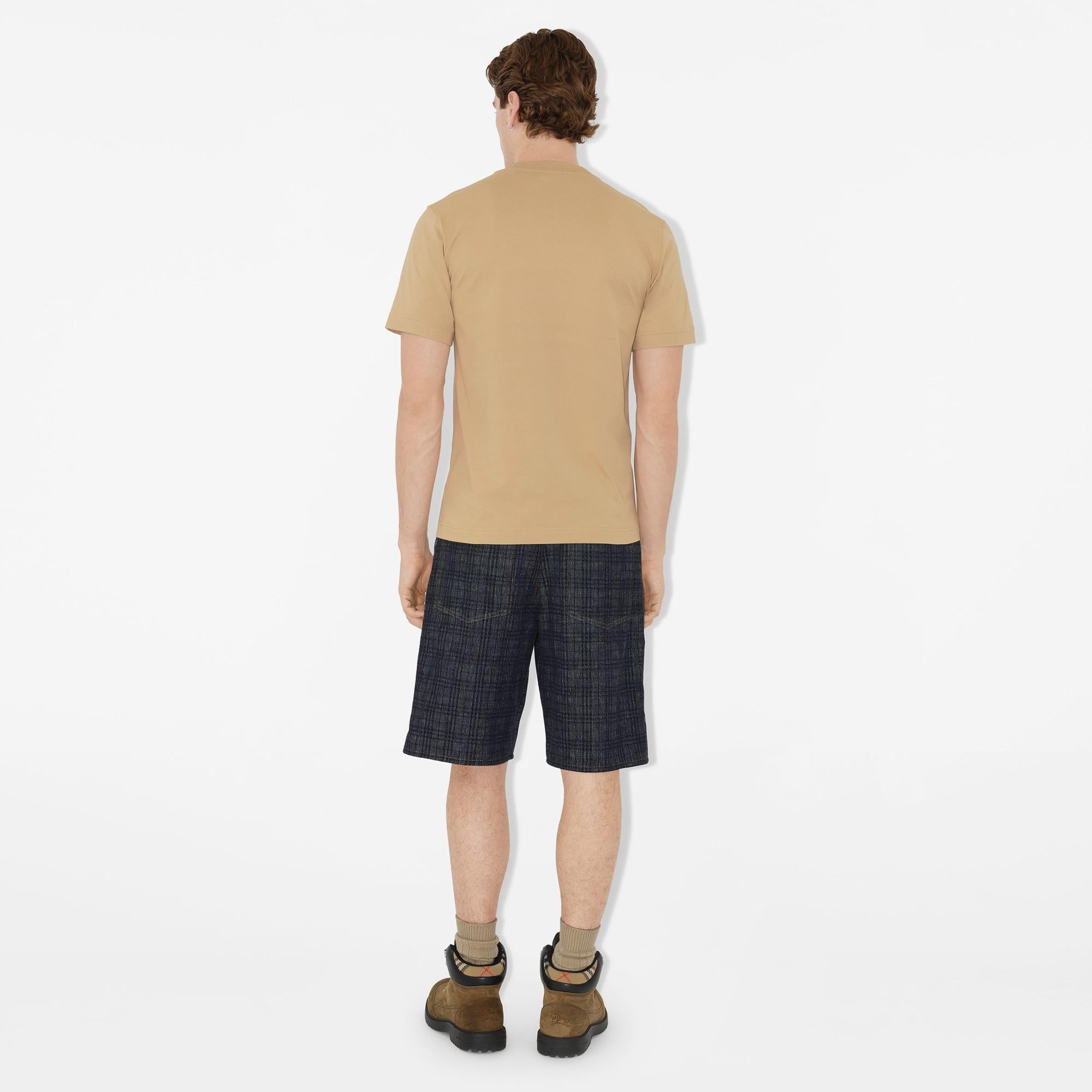 Burberry Knight Stamp Cotton Erkek Bej T-Shirt