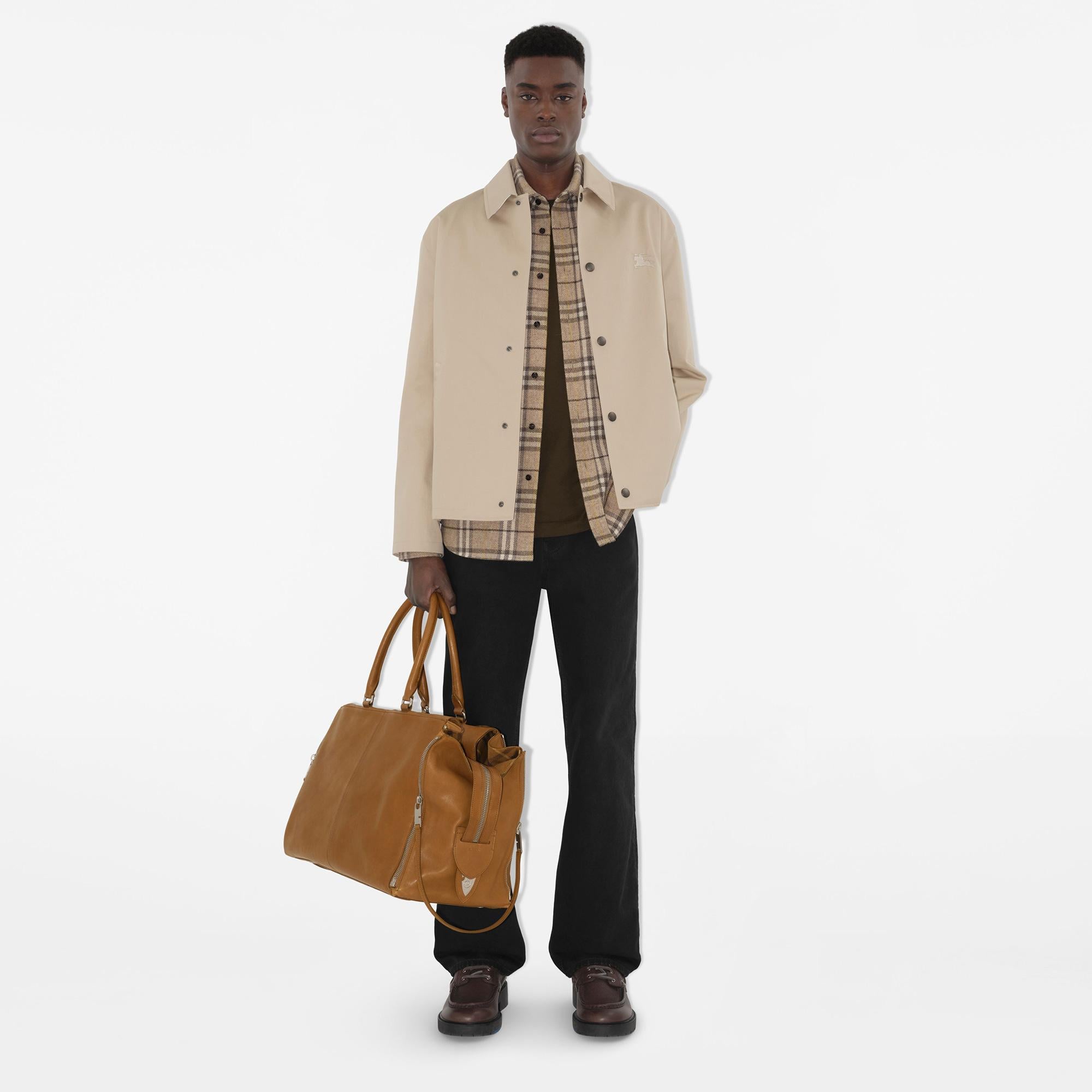 Burberry Tec Gabardine Erkek Krem Ceket