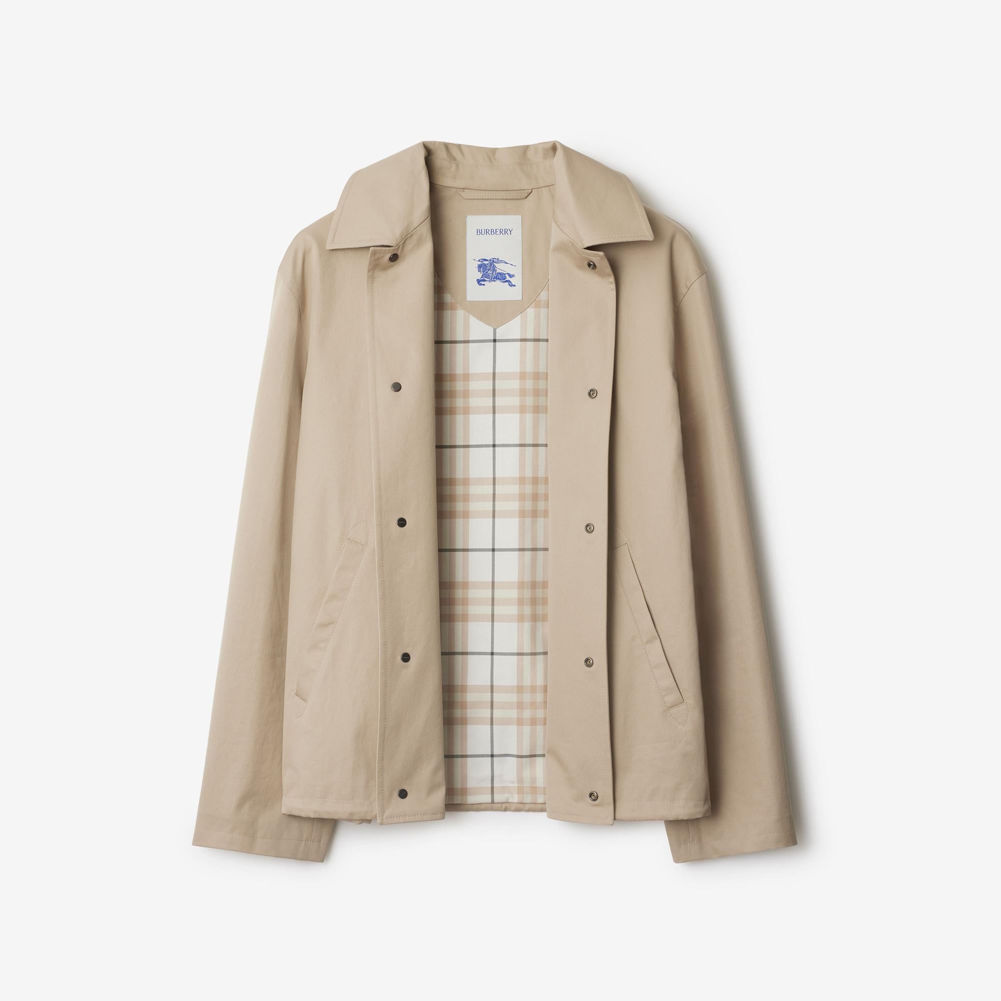 Burberry Tec Gabardine Erkek Krem Ceket