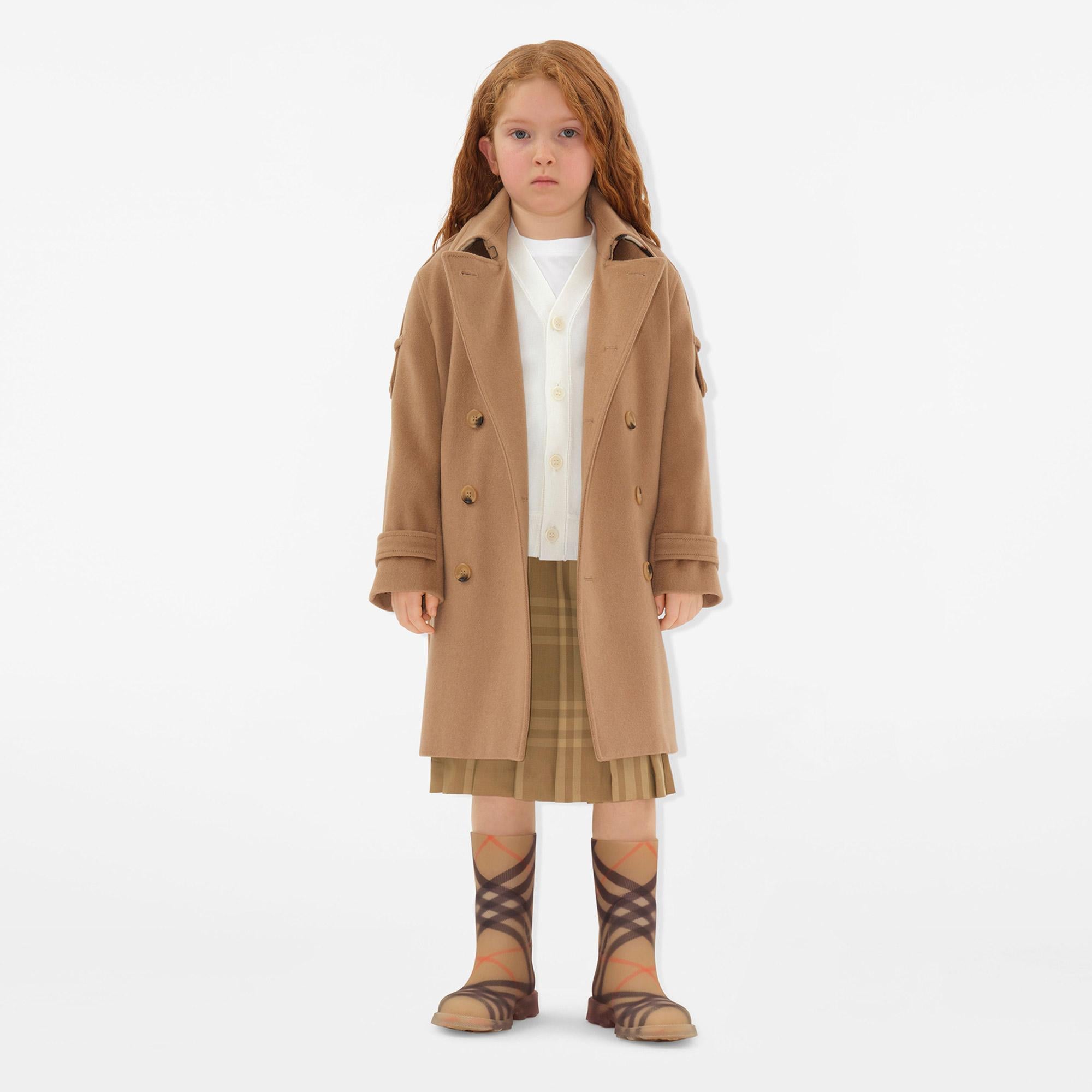 Burberry Anthony Cashmere Çocuk Bej Trençkot