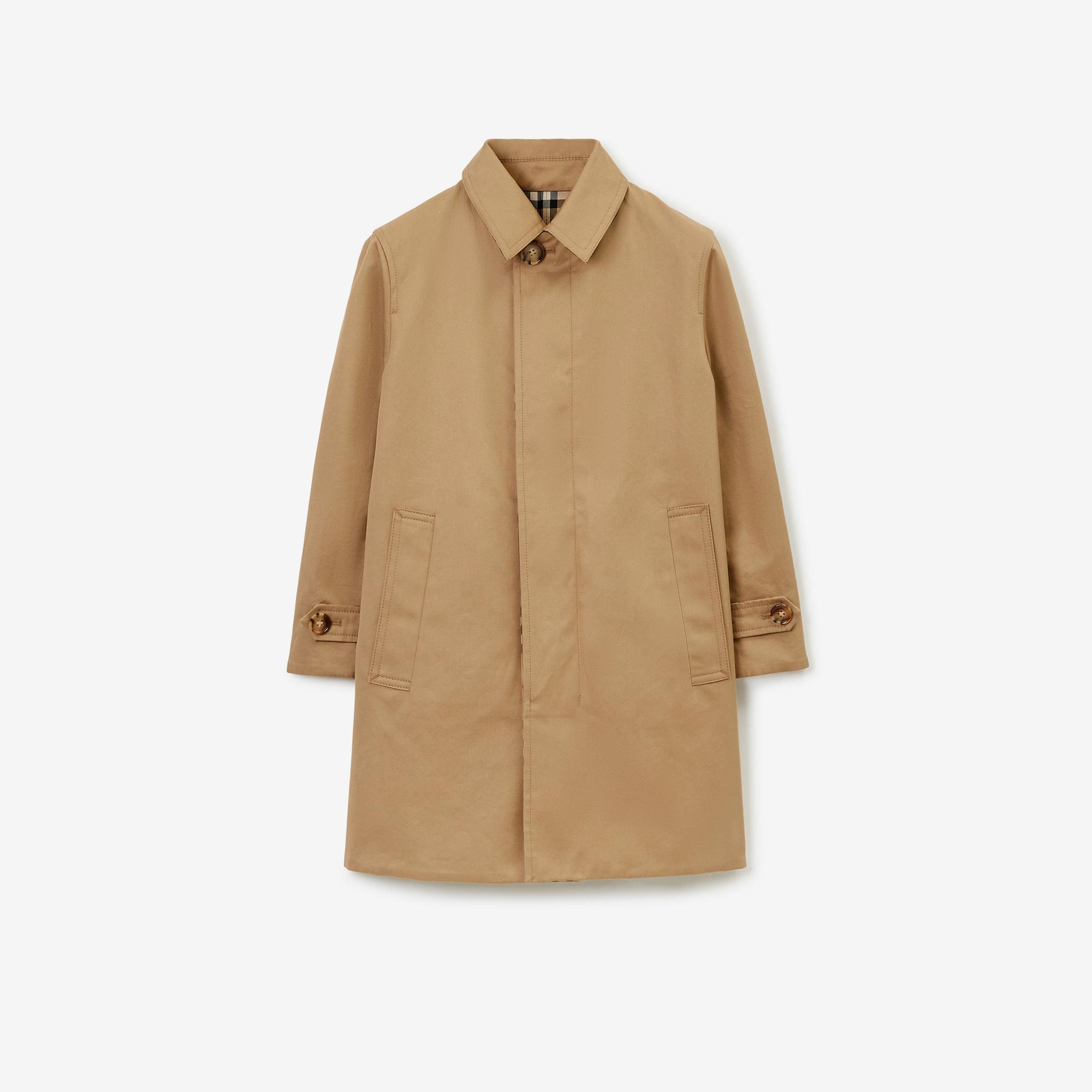 Burberry Reversible Check Gabardine Car Çocuk Bej Trençkot