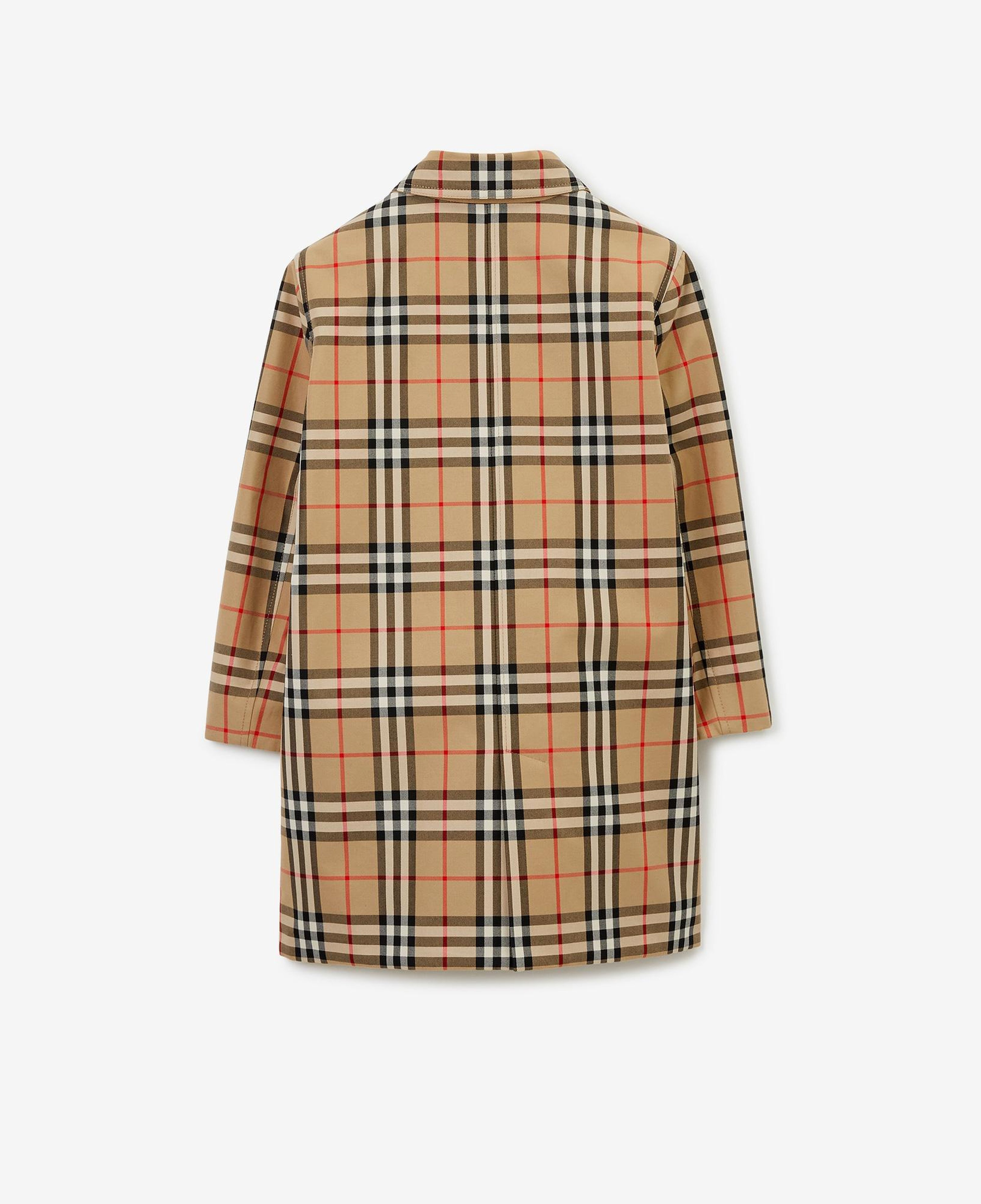 Burberry Reversible Check Gabardine Car Çocuk Bej Trençkot