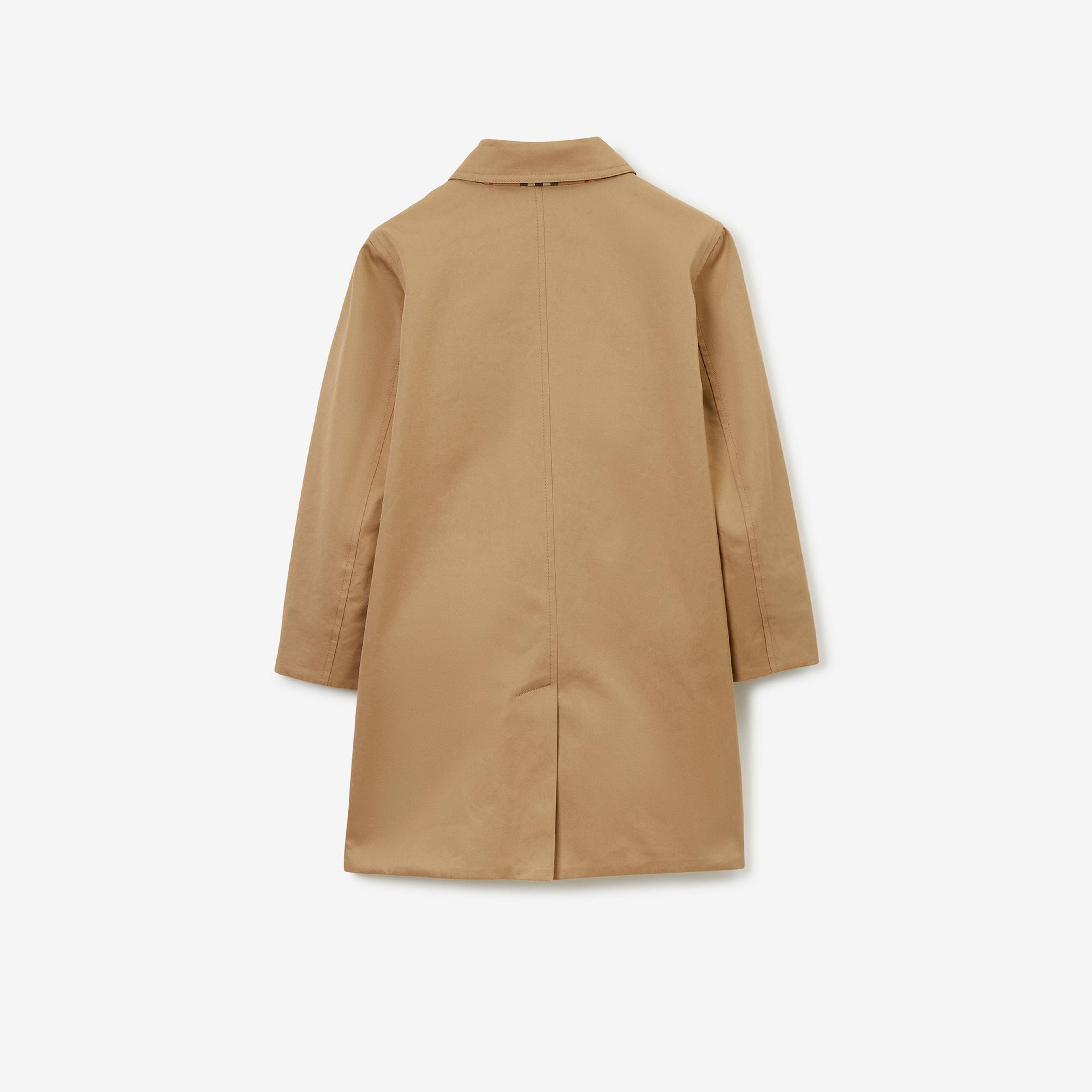 Burberry Reversible Check Gabardine Car Çocuk Bej Trençkot