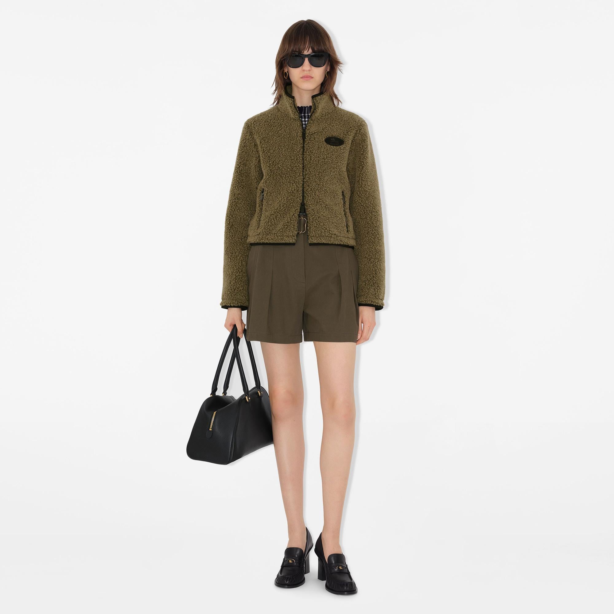 Burberry Cropped Fleece Kadın Haki Mont