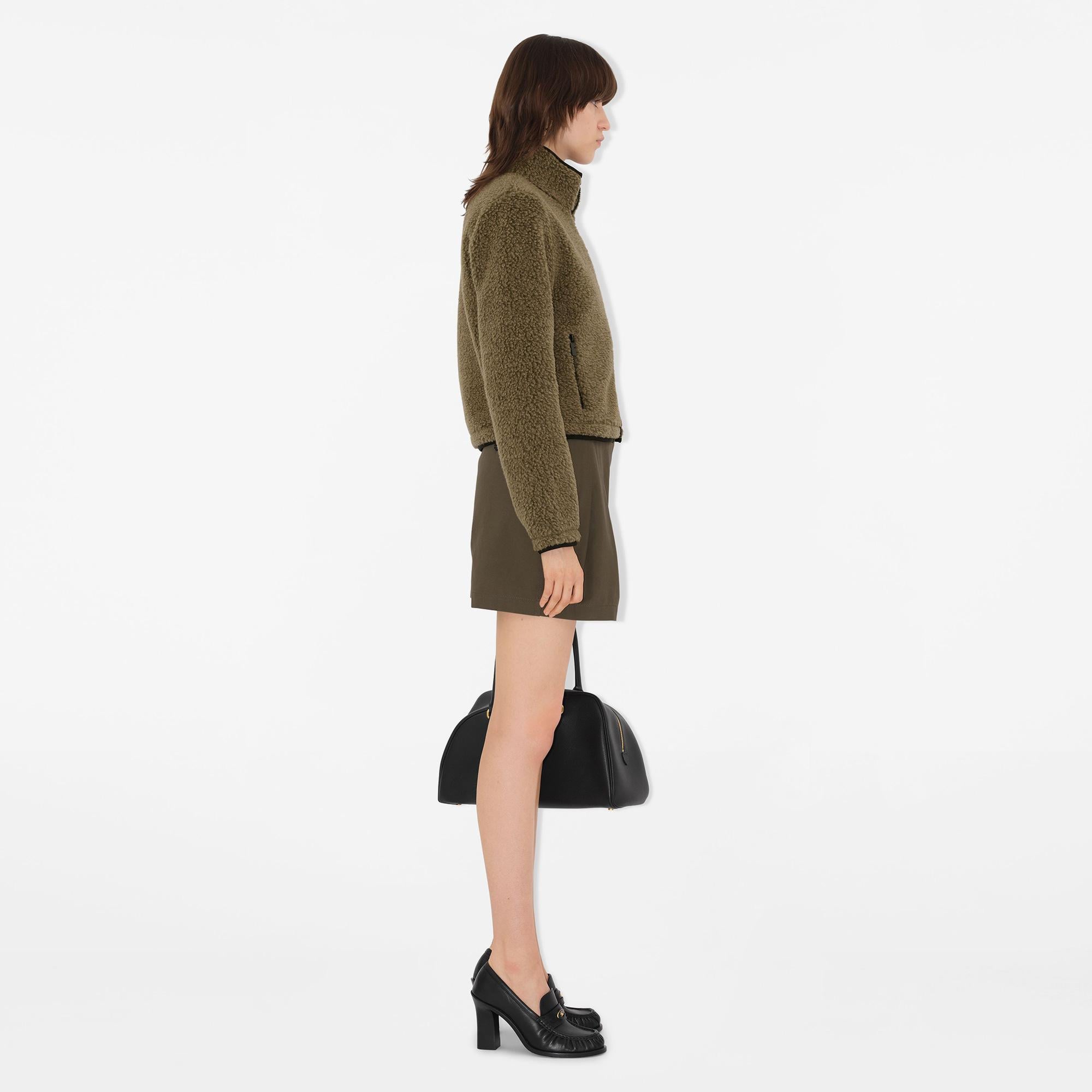 Burberry Cropped Fleece Kadın Haki Mont