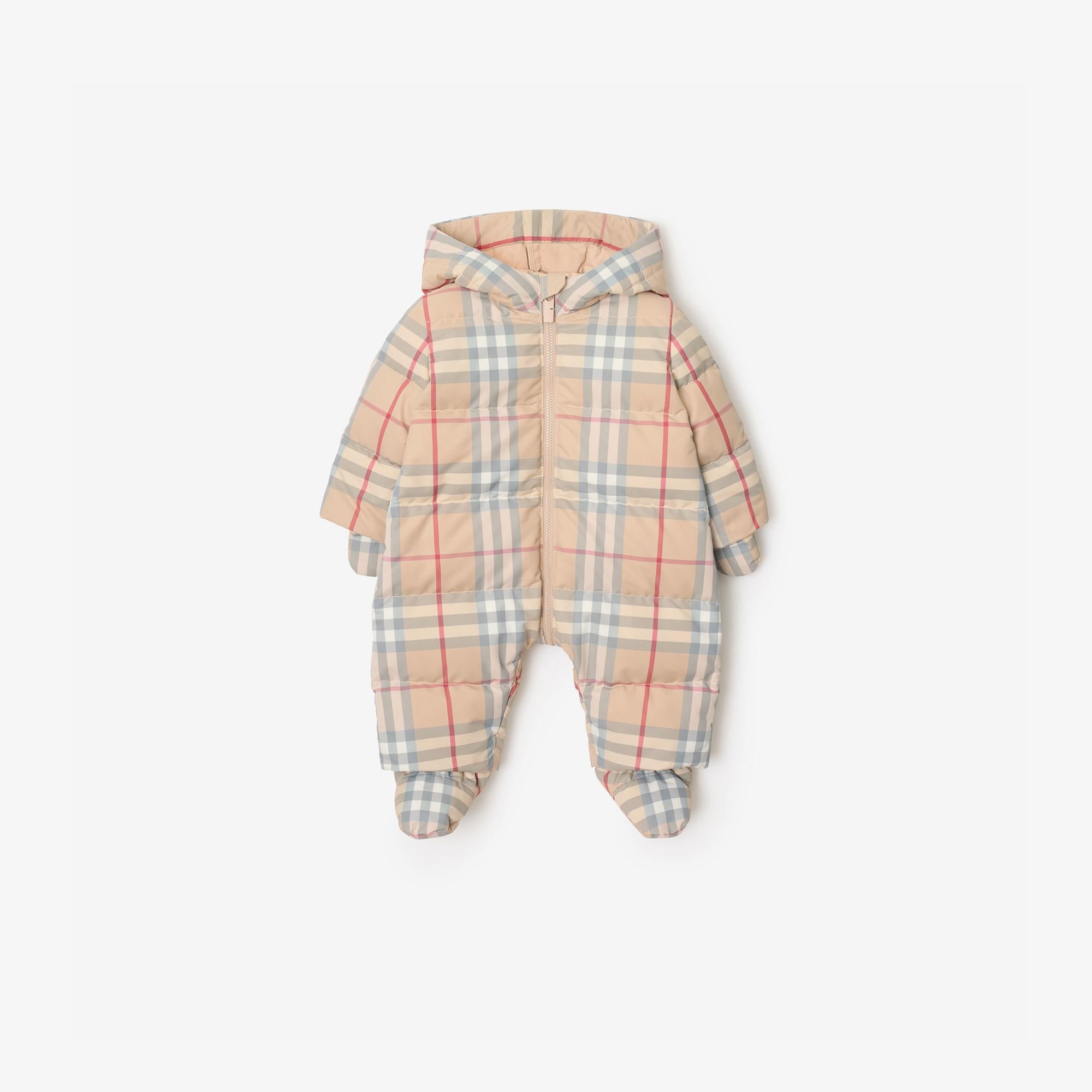 Burberry Robinson Check Puffer Çocuk Bej Mont