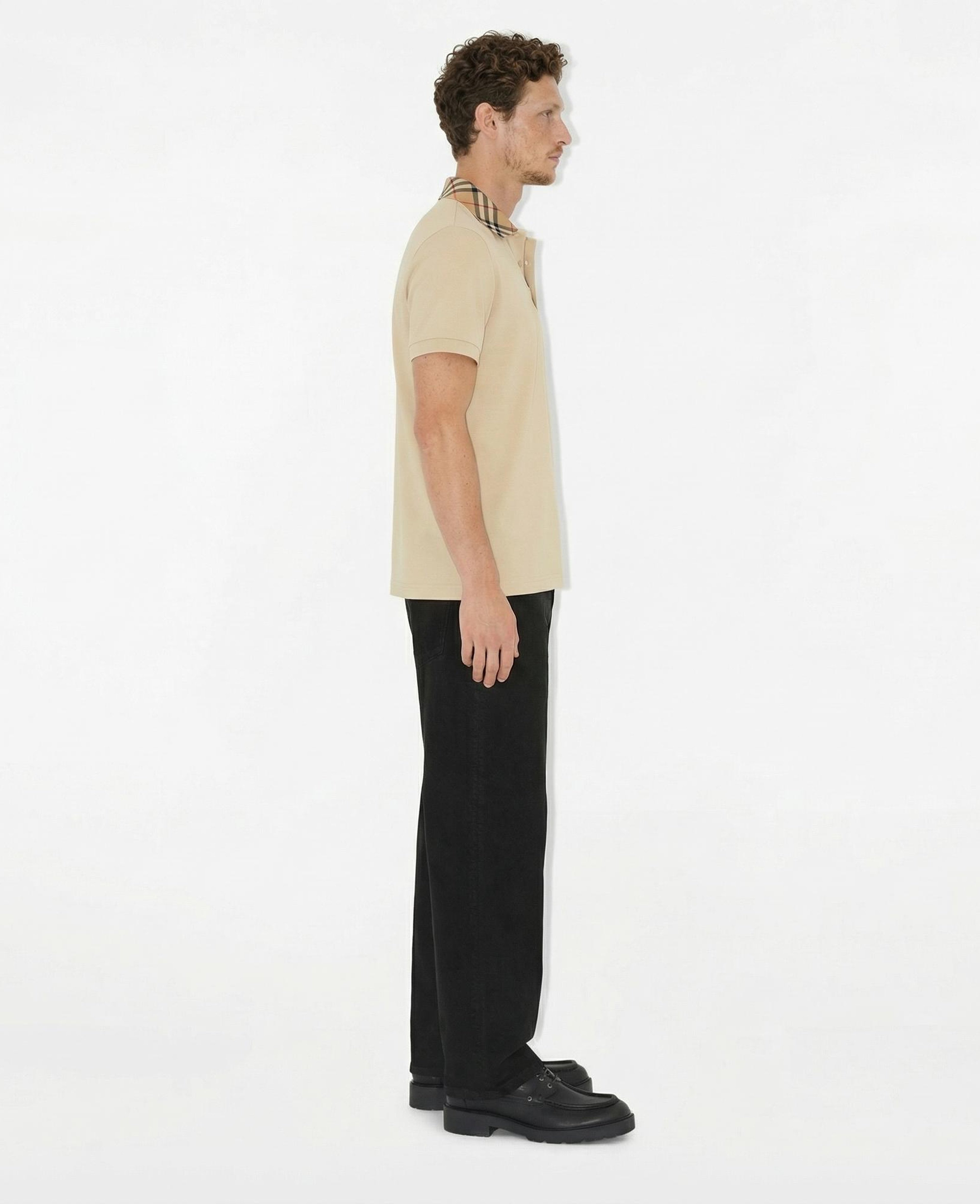 Burberry For Cotton Erkek Krem Polo