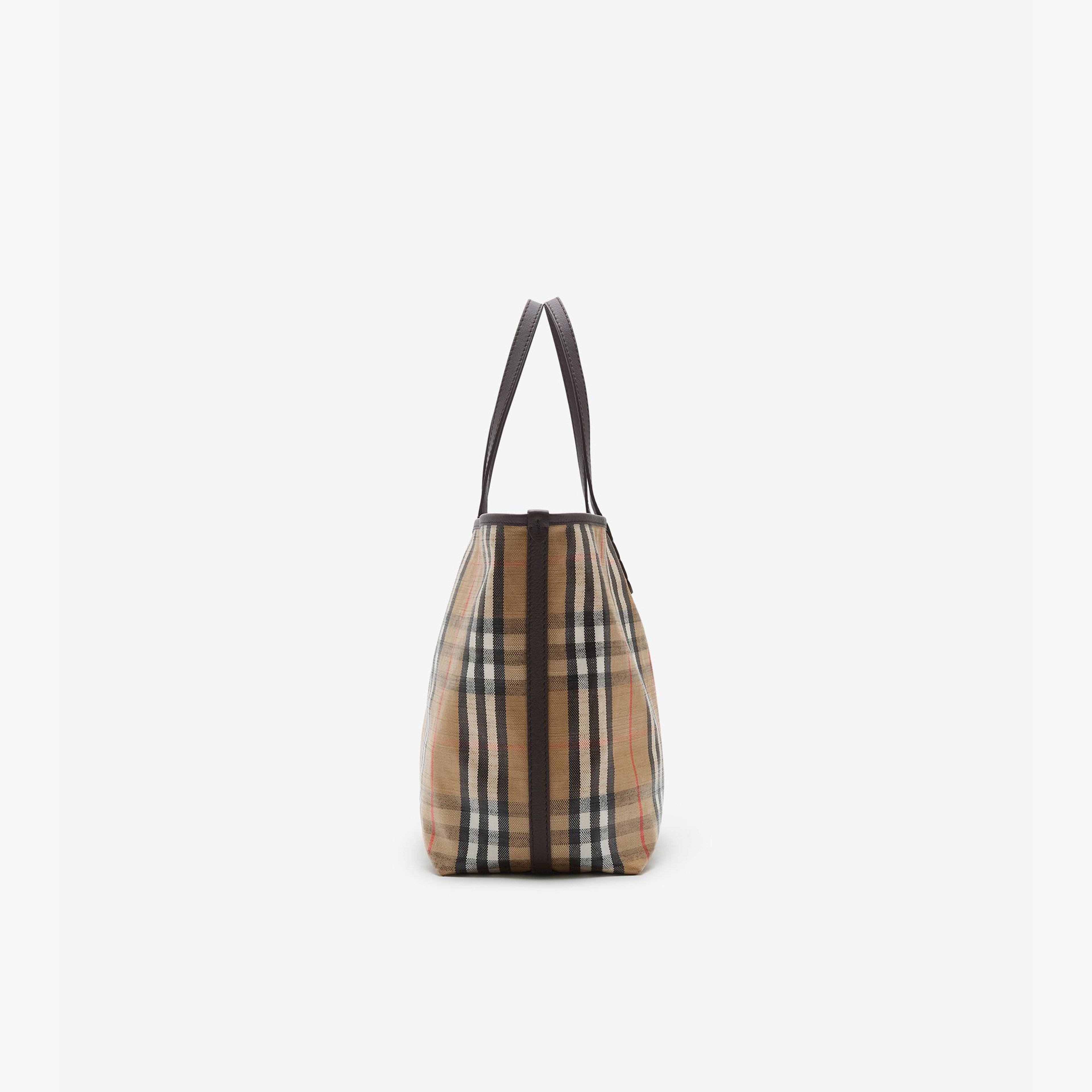 Burberry Medium Highlands Kadın Bej Keten Tote Çanta