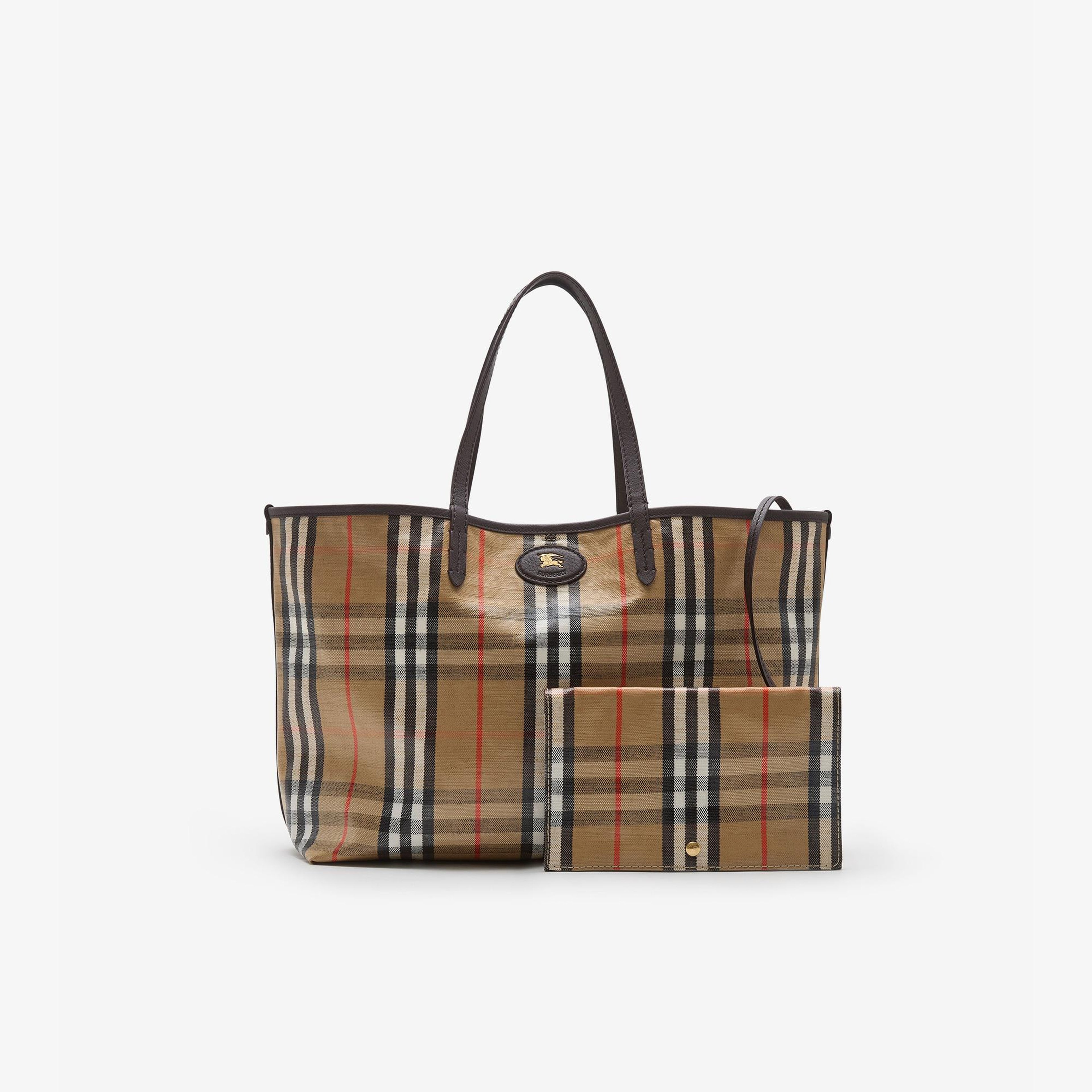Burberry Medium Highlands Kadın Bej Keten Tote Çanta