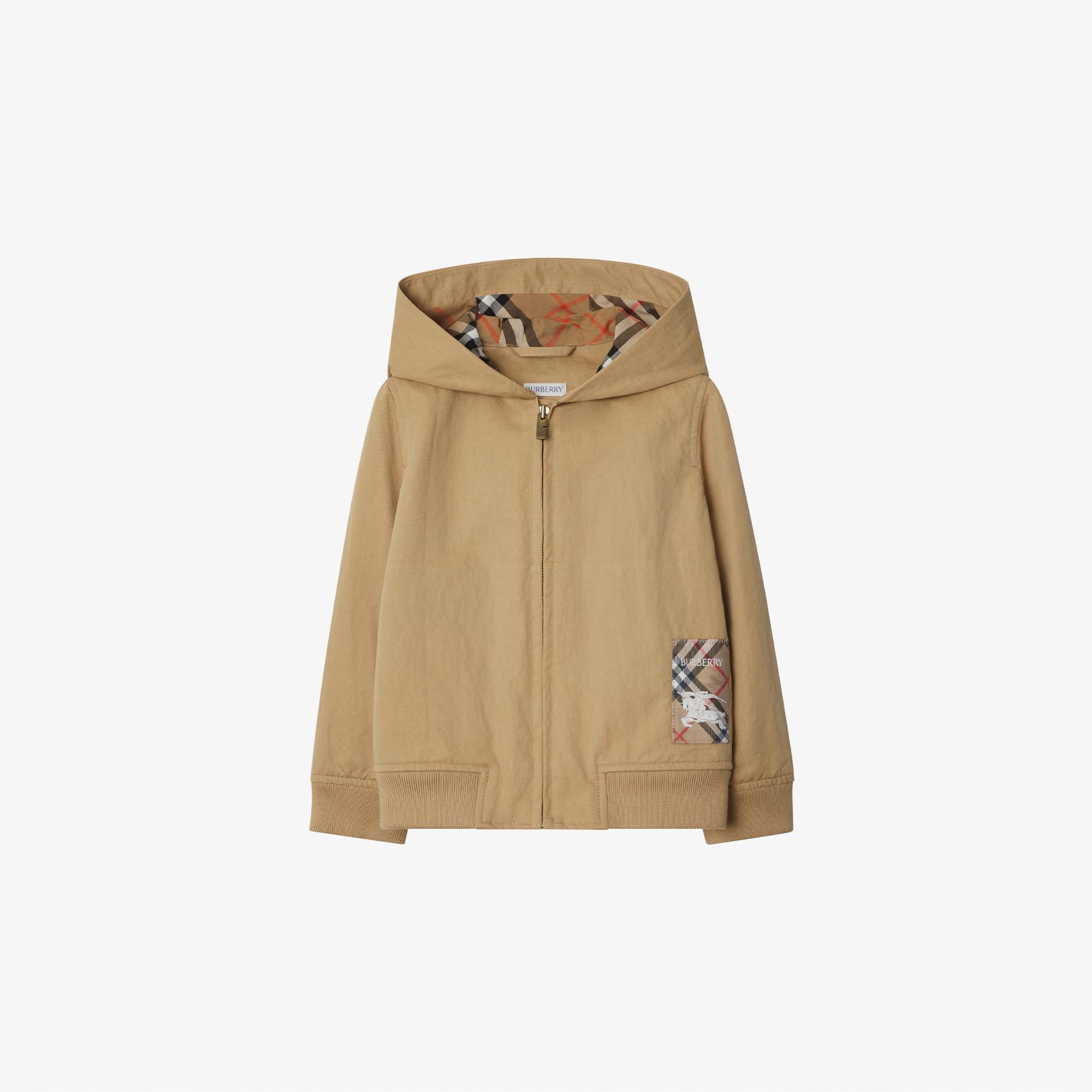Burberry Paul Label Nylon Cotton Zip Çocuk Bej Ceket