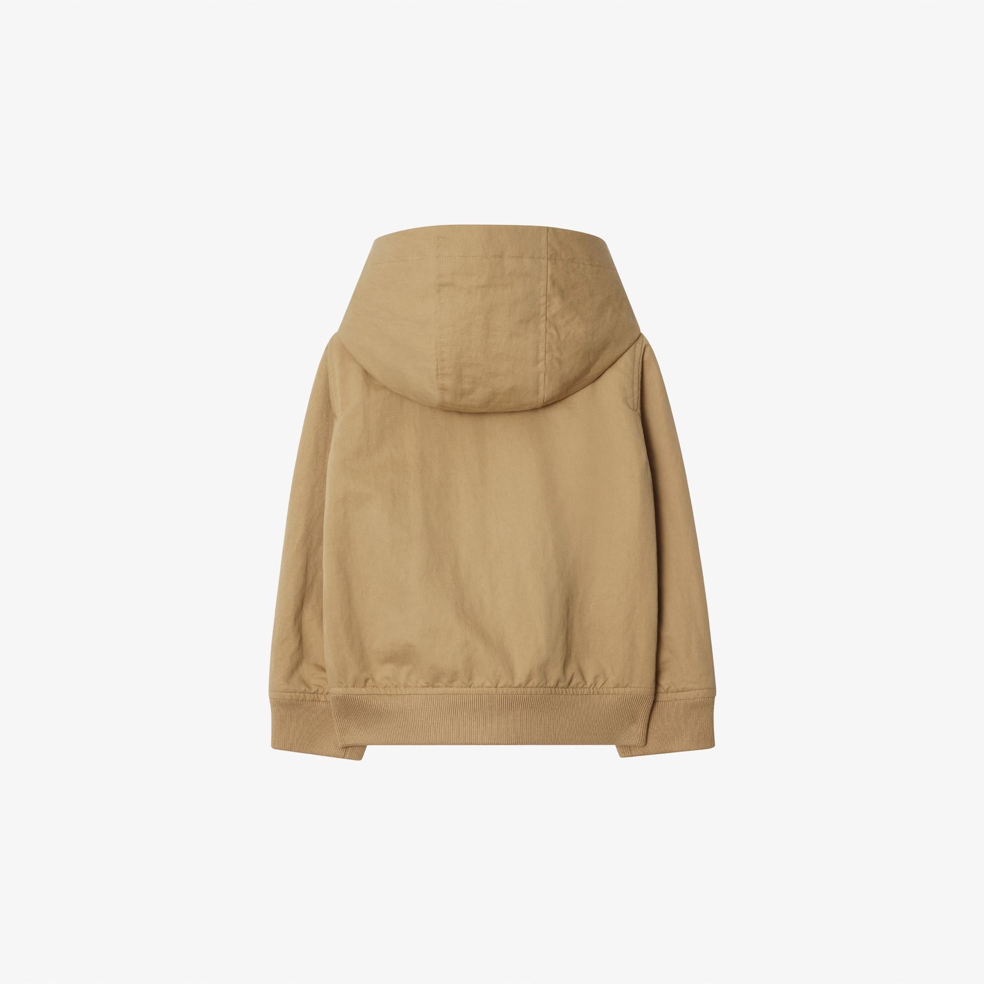 Burberry Paul Label Nylon Cotton Zip Çocuk Bej Ceket