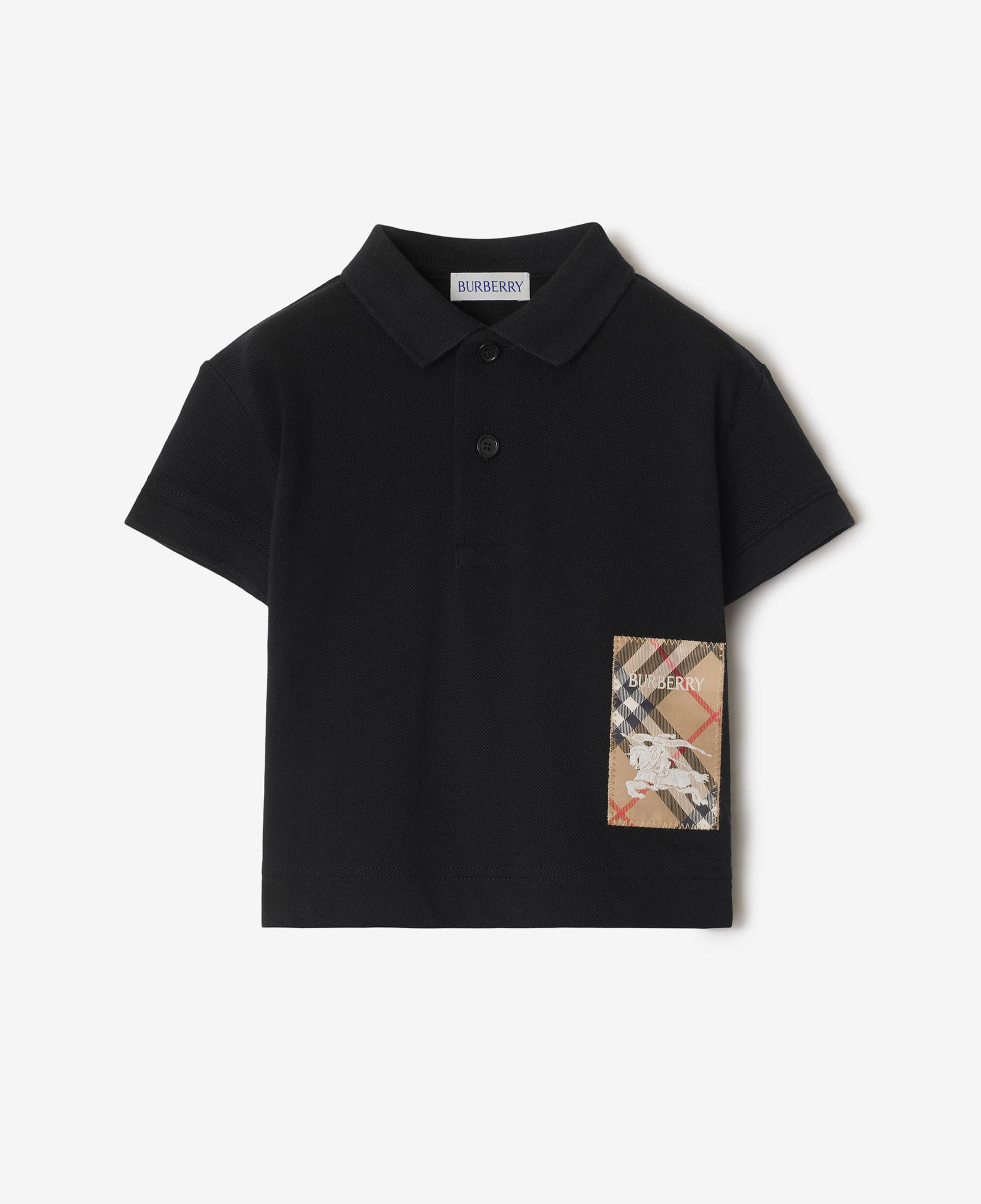 Burberry Johane Label Cotton Çocuk Siyah Polo