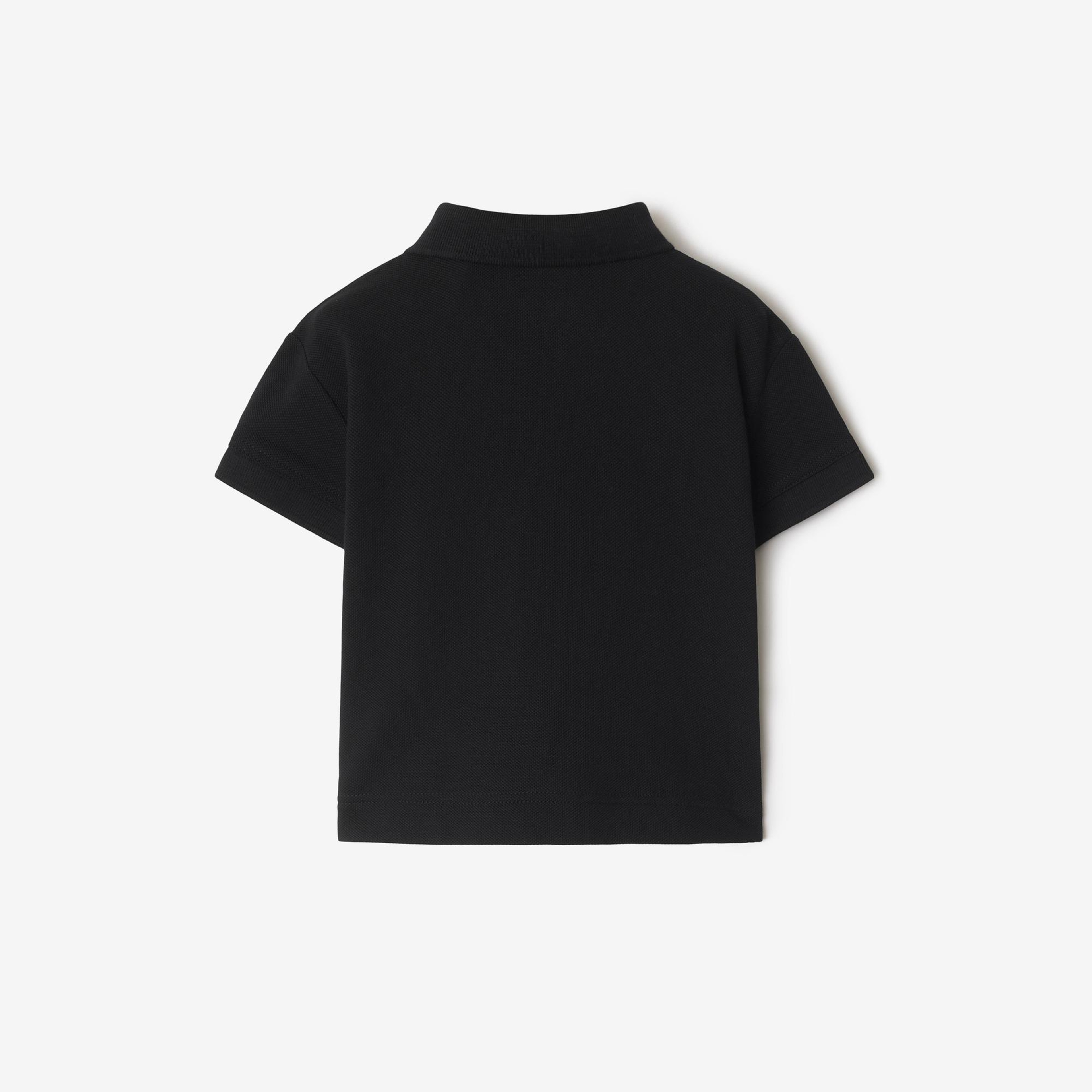 Burberry Johane Label Cotton Çocuk Siyah Polo