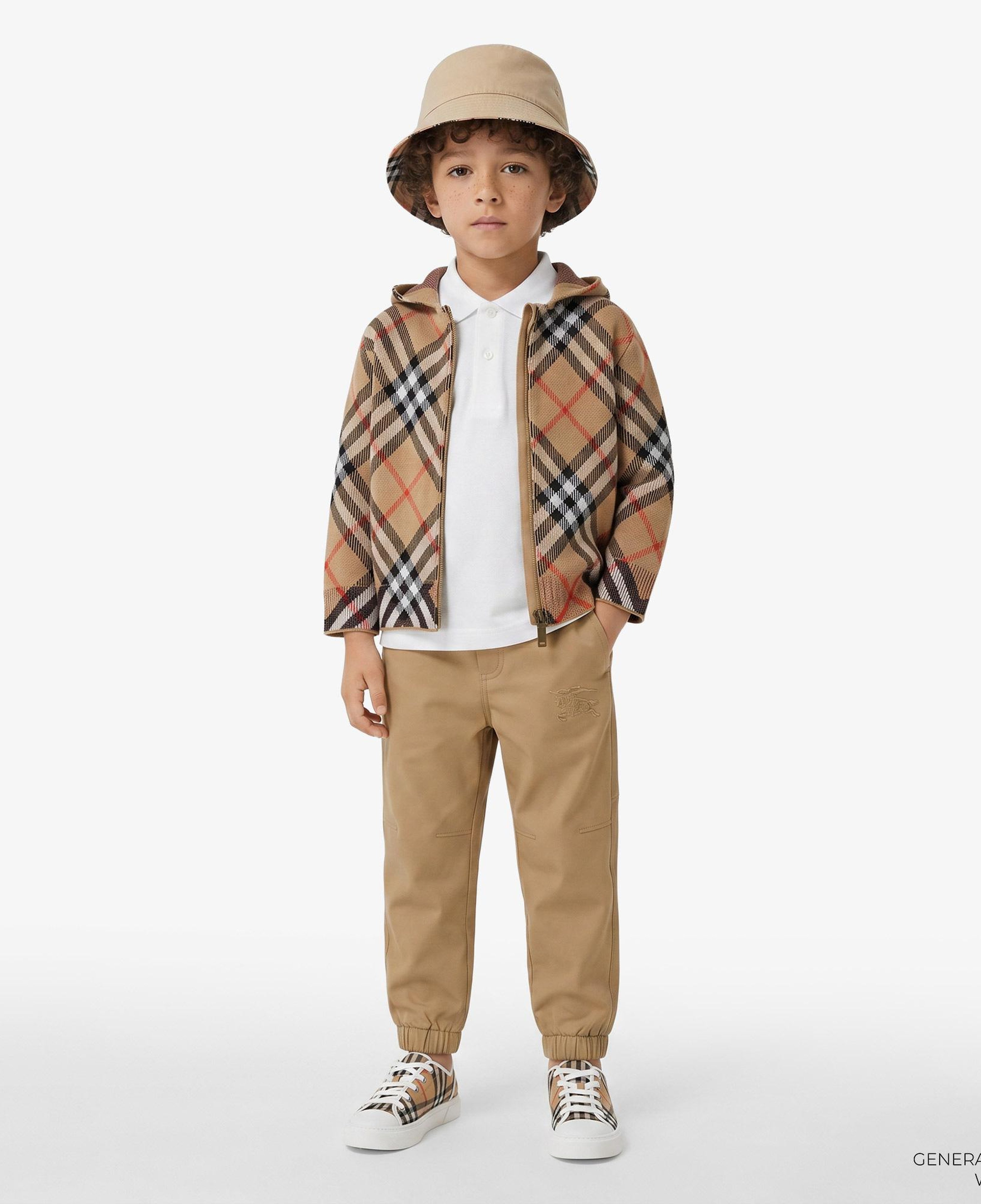 Burberry Jimmy Wool Zip Çocuk Bej Hoodie