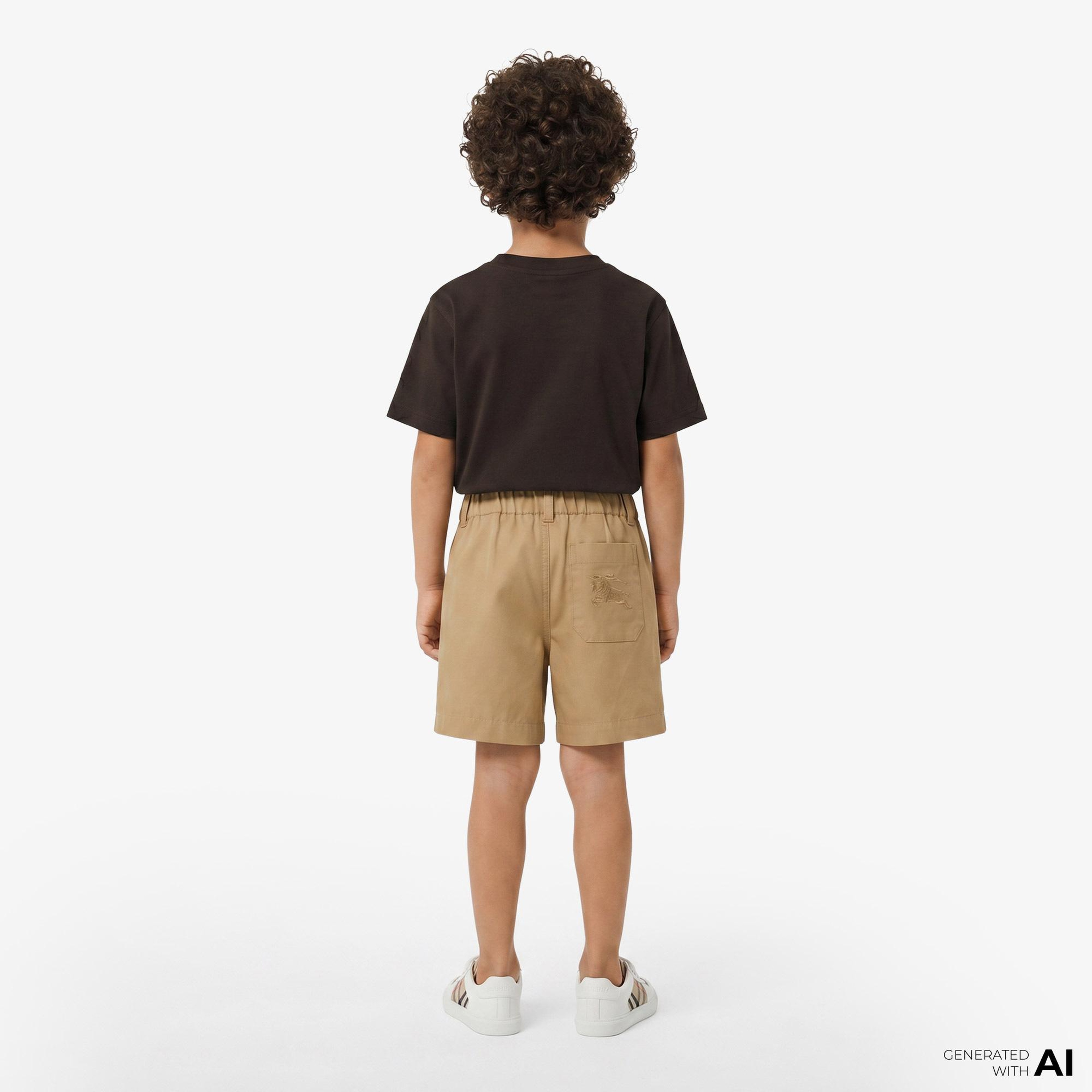 Burberry Oscar Cotton Blend Çocuk Bej Şort