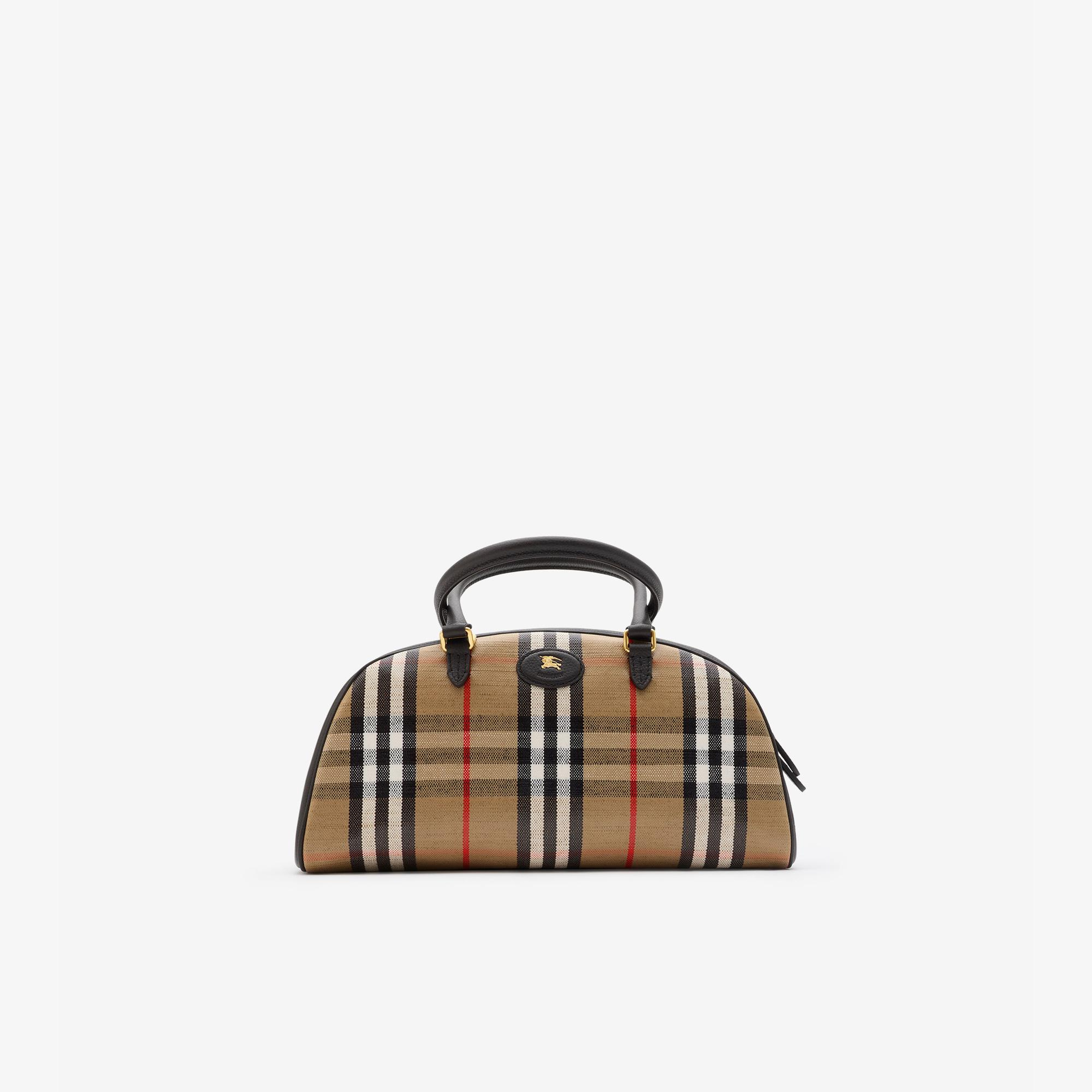 Burberry Highlands Bowling Kadın Bej Keten Çanta