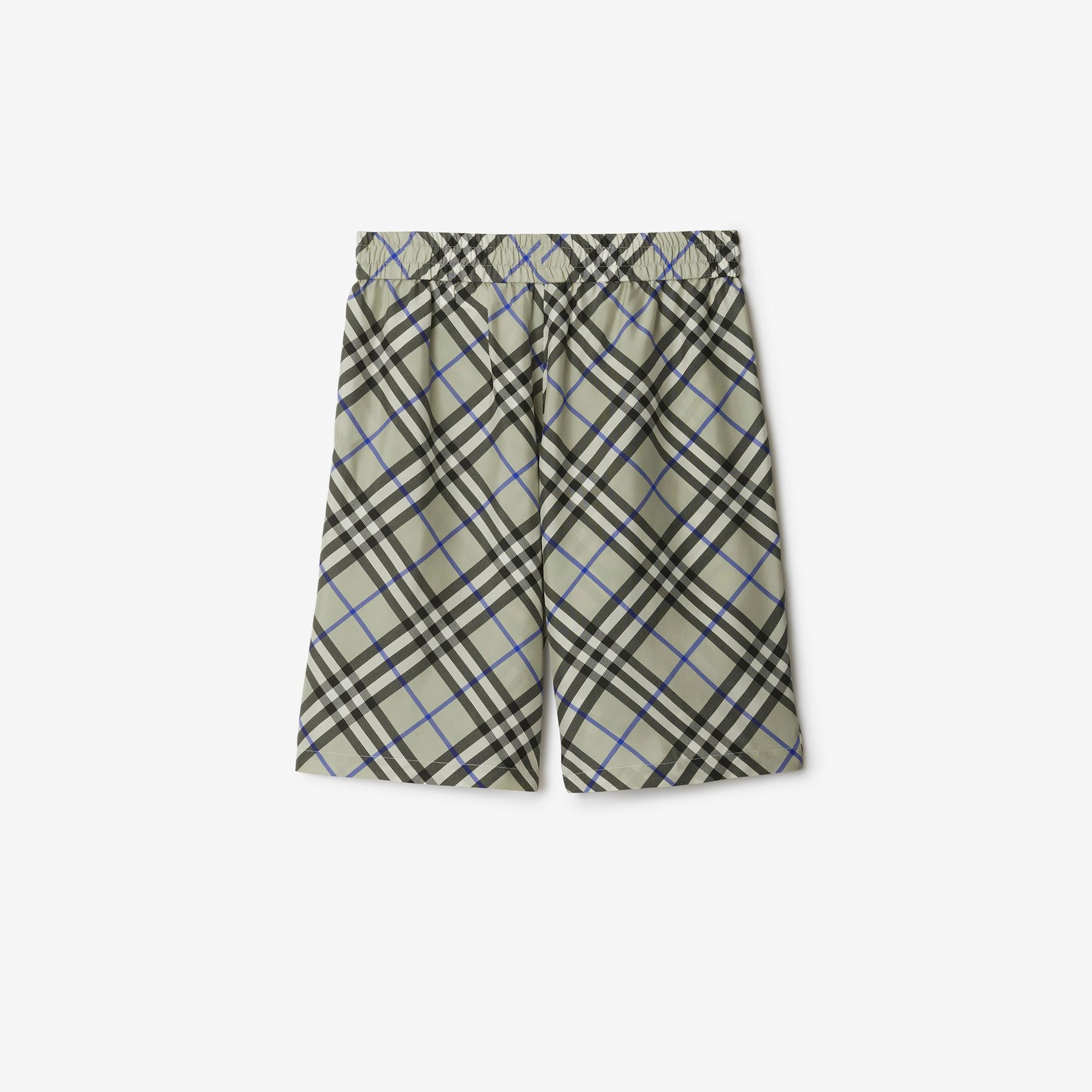 Burberry Check İpek Erkek Krem Rengi Şort