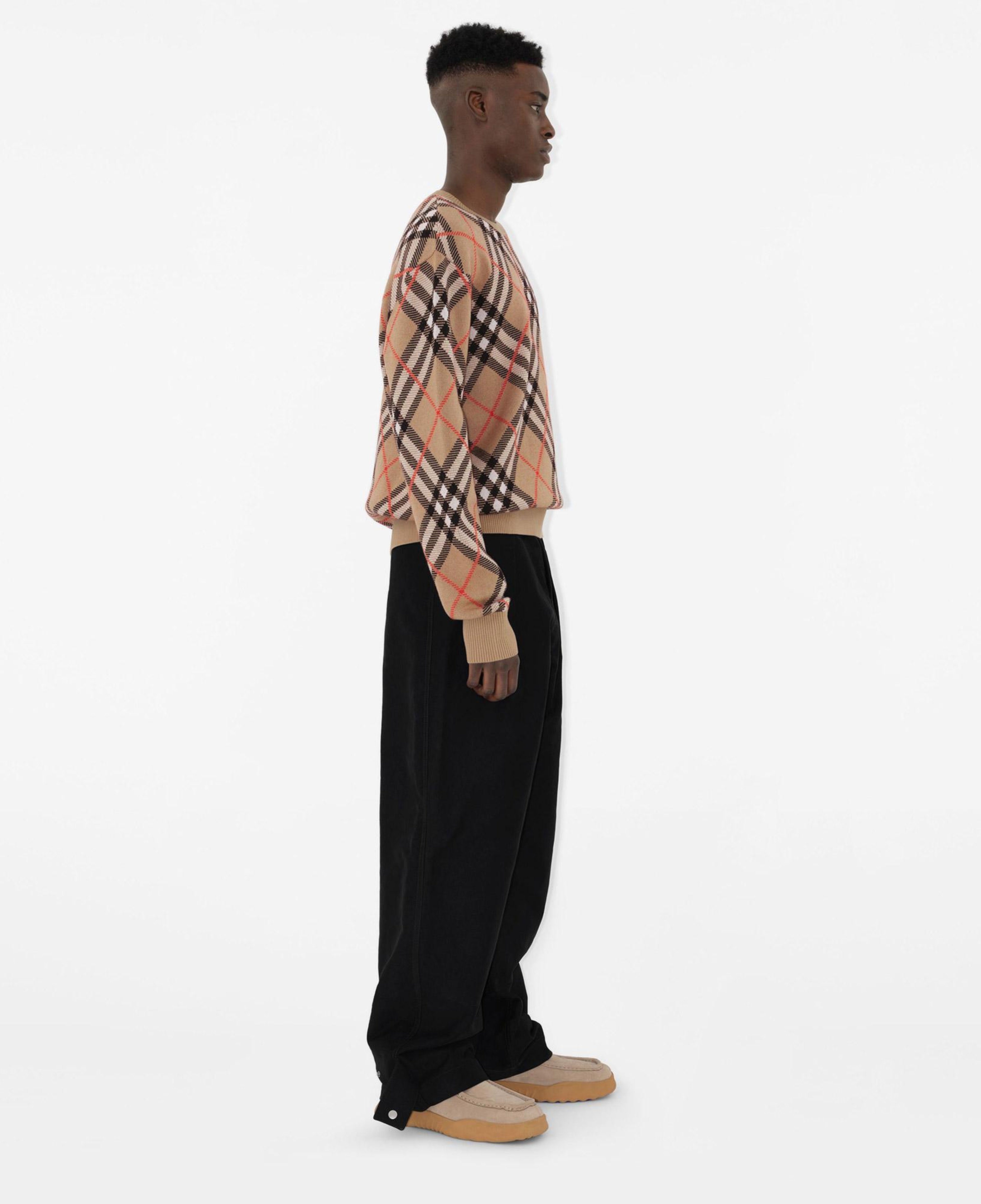 Burberry Check Yün Karışımlı Erkek Bej Kazak