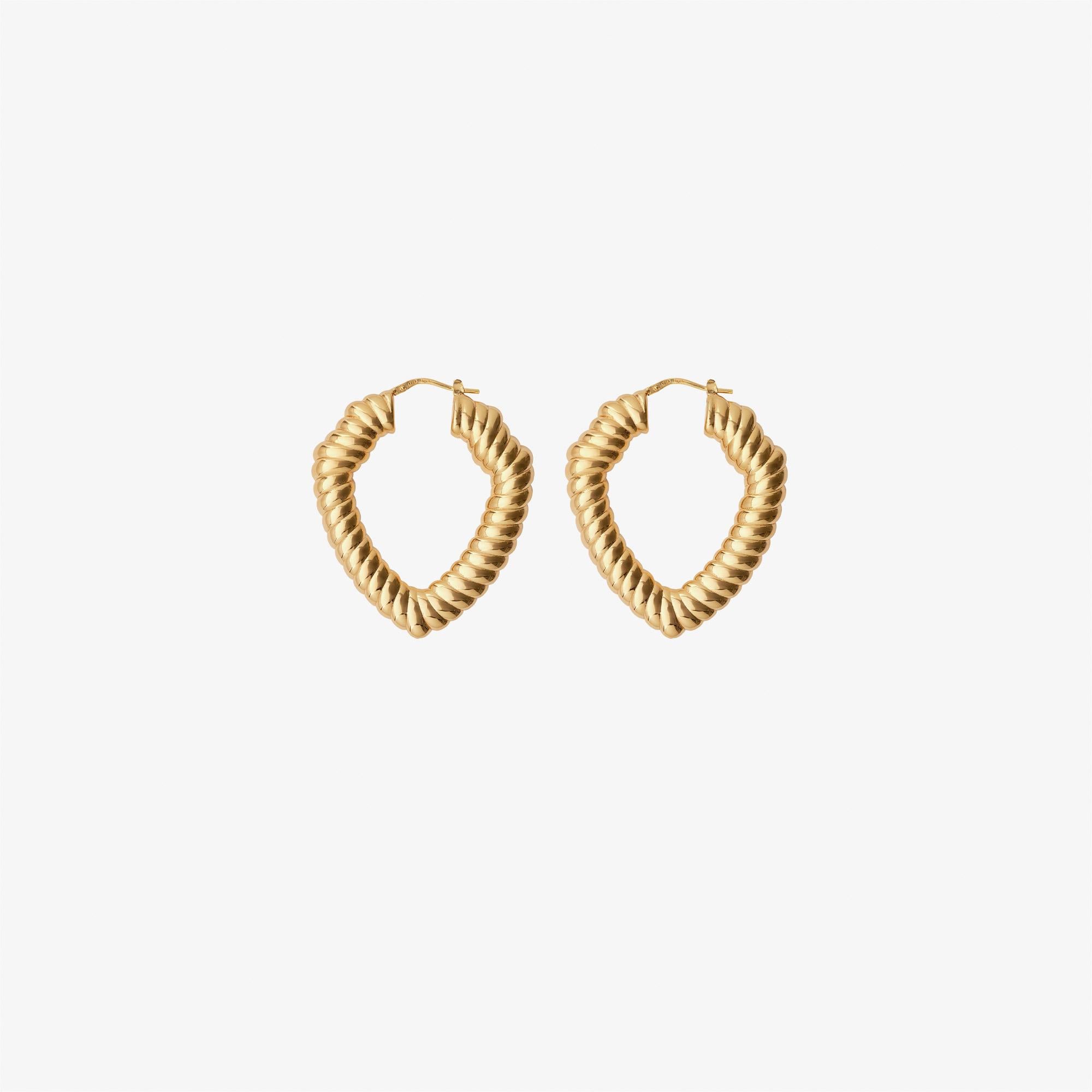 Burberry Large Shield Twisted Hoop Kadın Altın Rengi Küpe