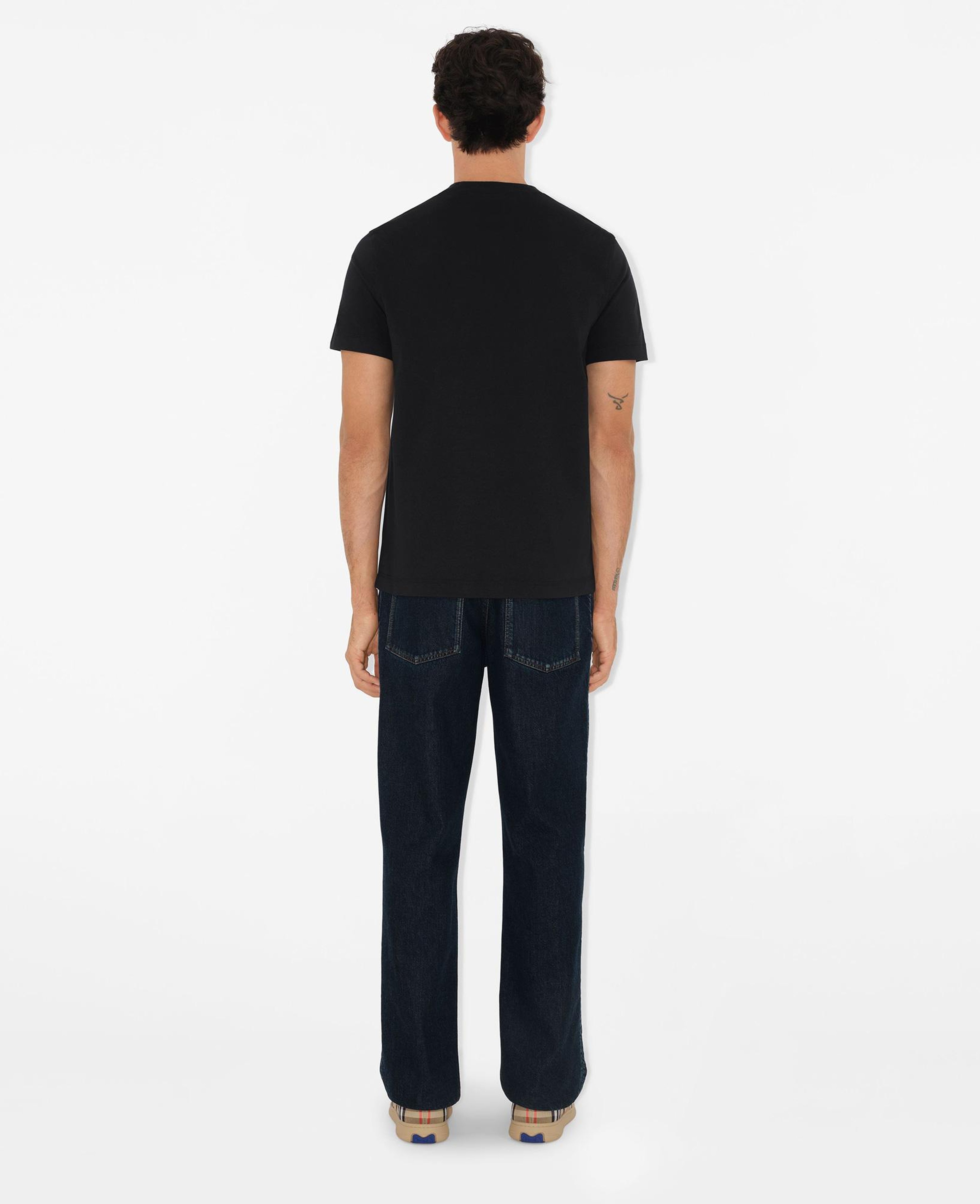 Burberry For Label Cotton Erkek Siyah T-Shirt