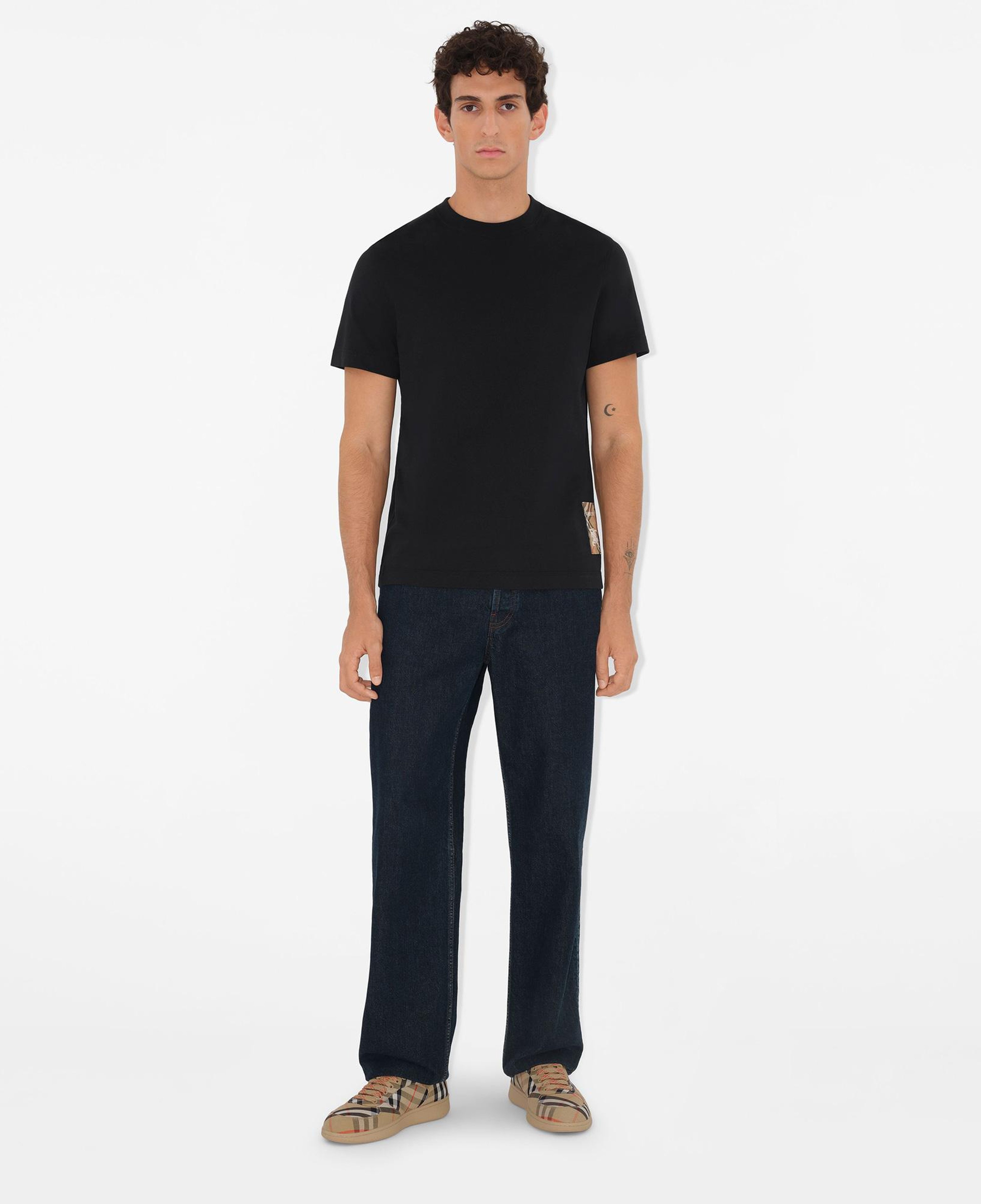Burberry For Label Cotton Erkek Siyah T-Shirt