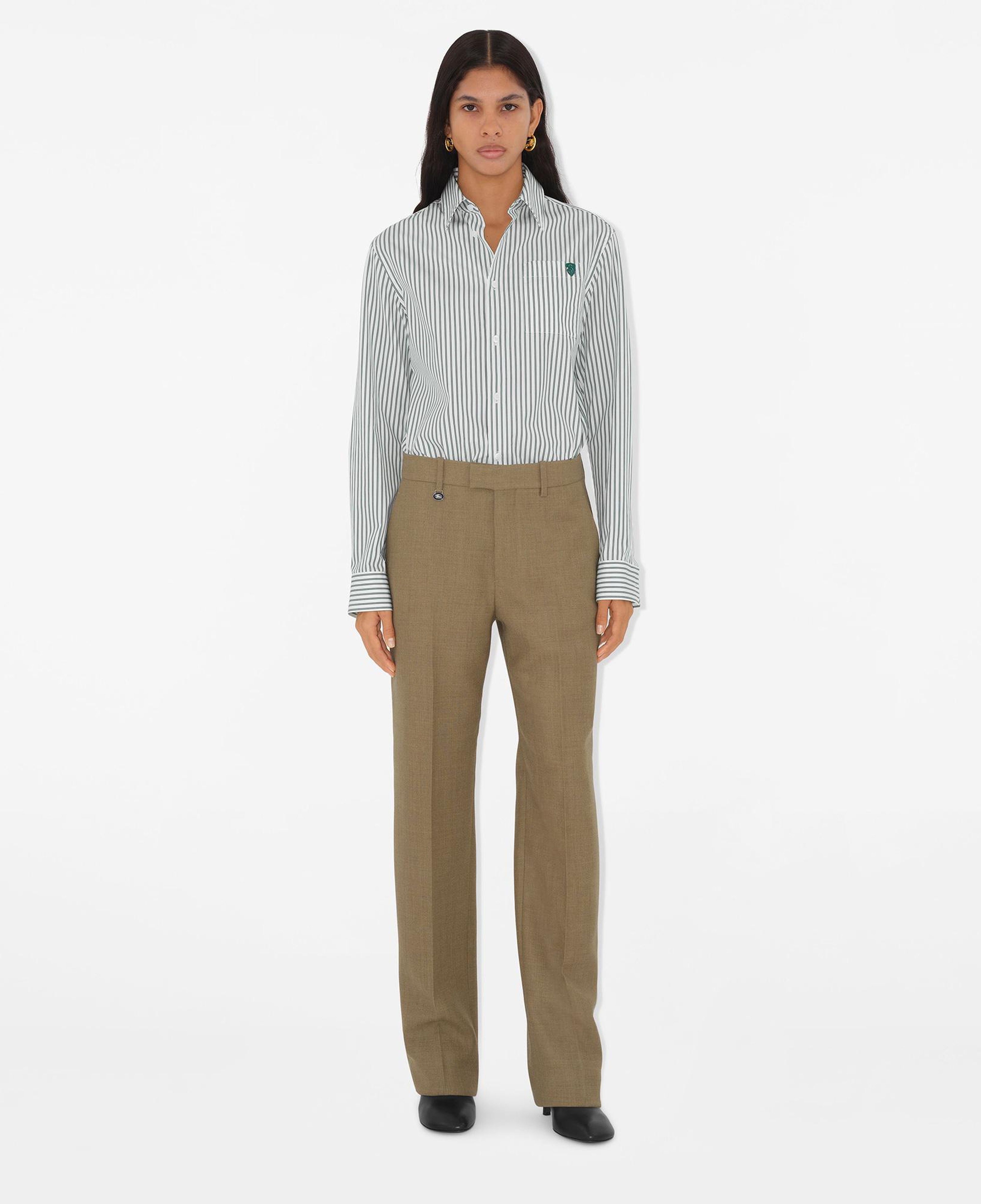 Burberry Wool Tailored Kadın Haki Pantolon