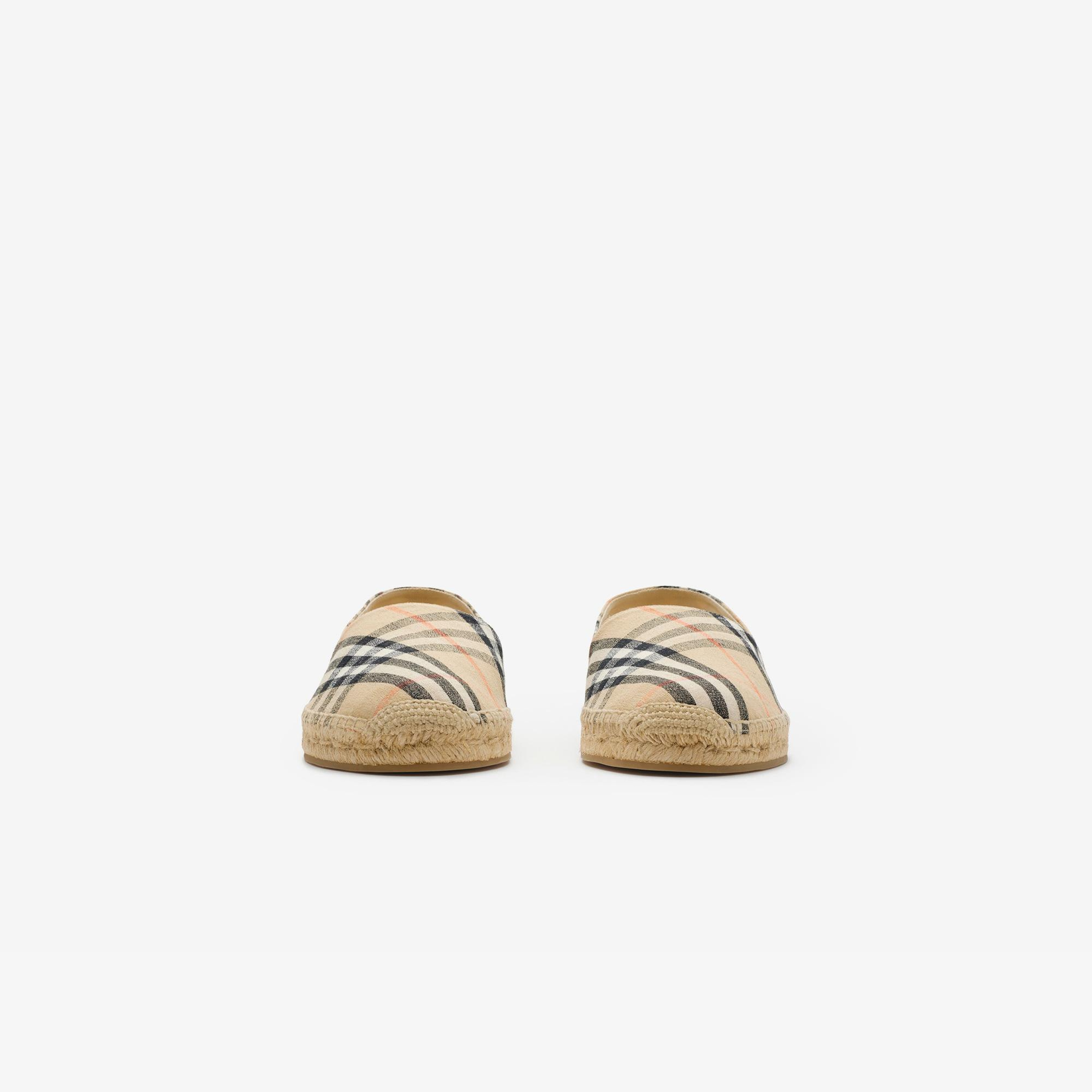 Burberry Mews Erkek Bej Keten Espadril