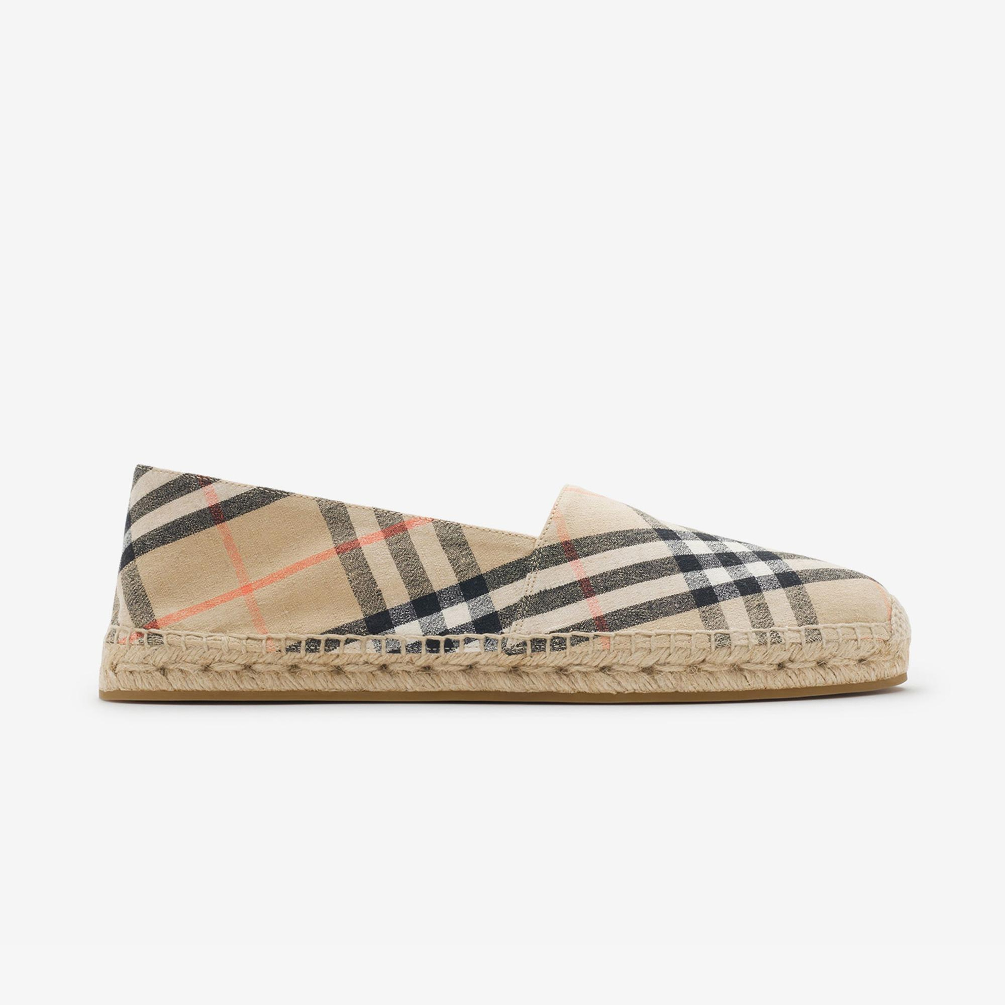 Burberry Mews Erkek Bej Keten Espadril