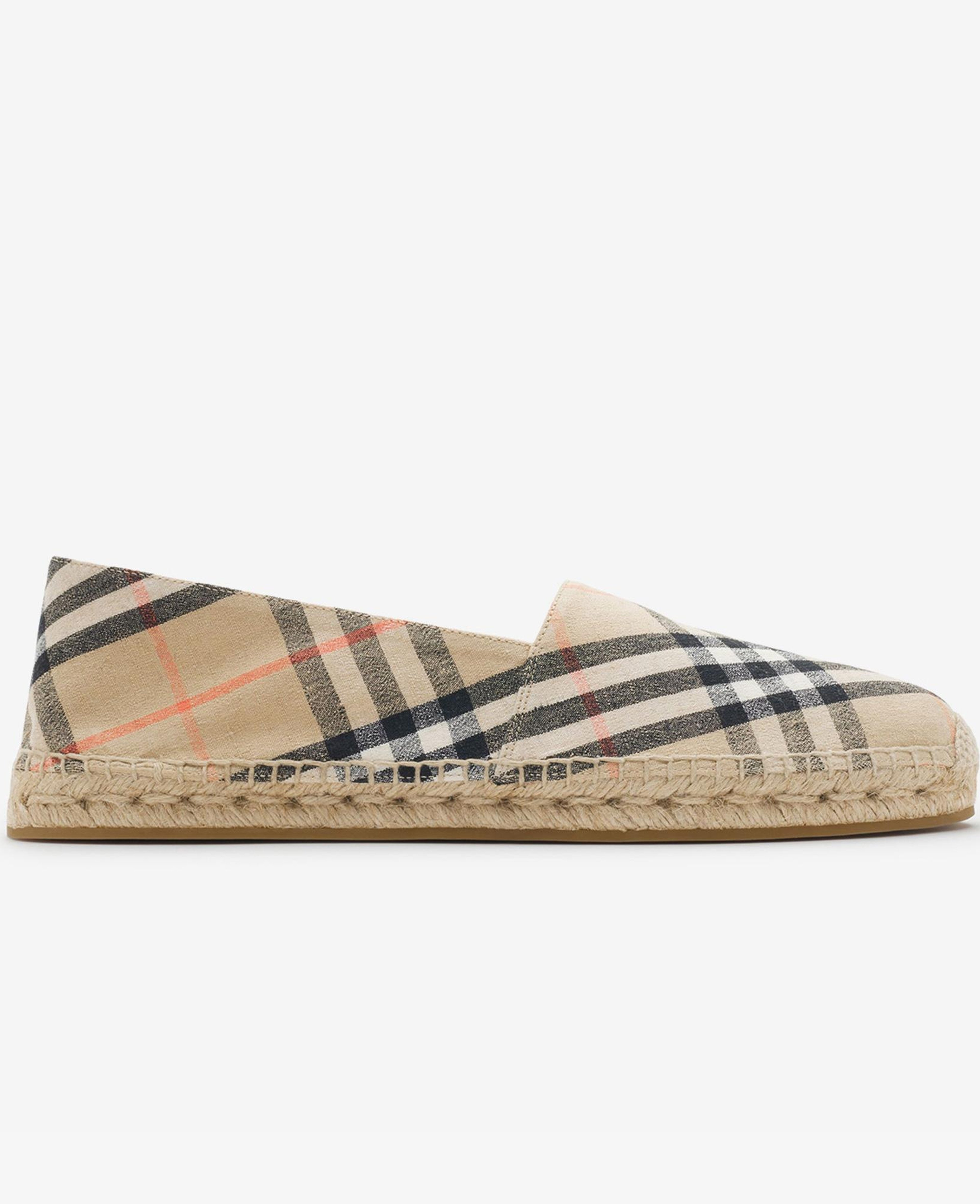 Burberry Mews Erkek Bej Keten Espadril