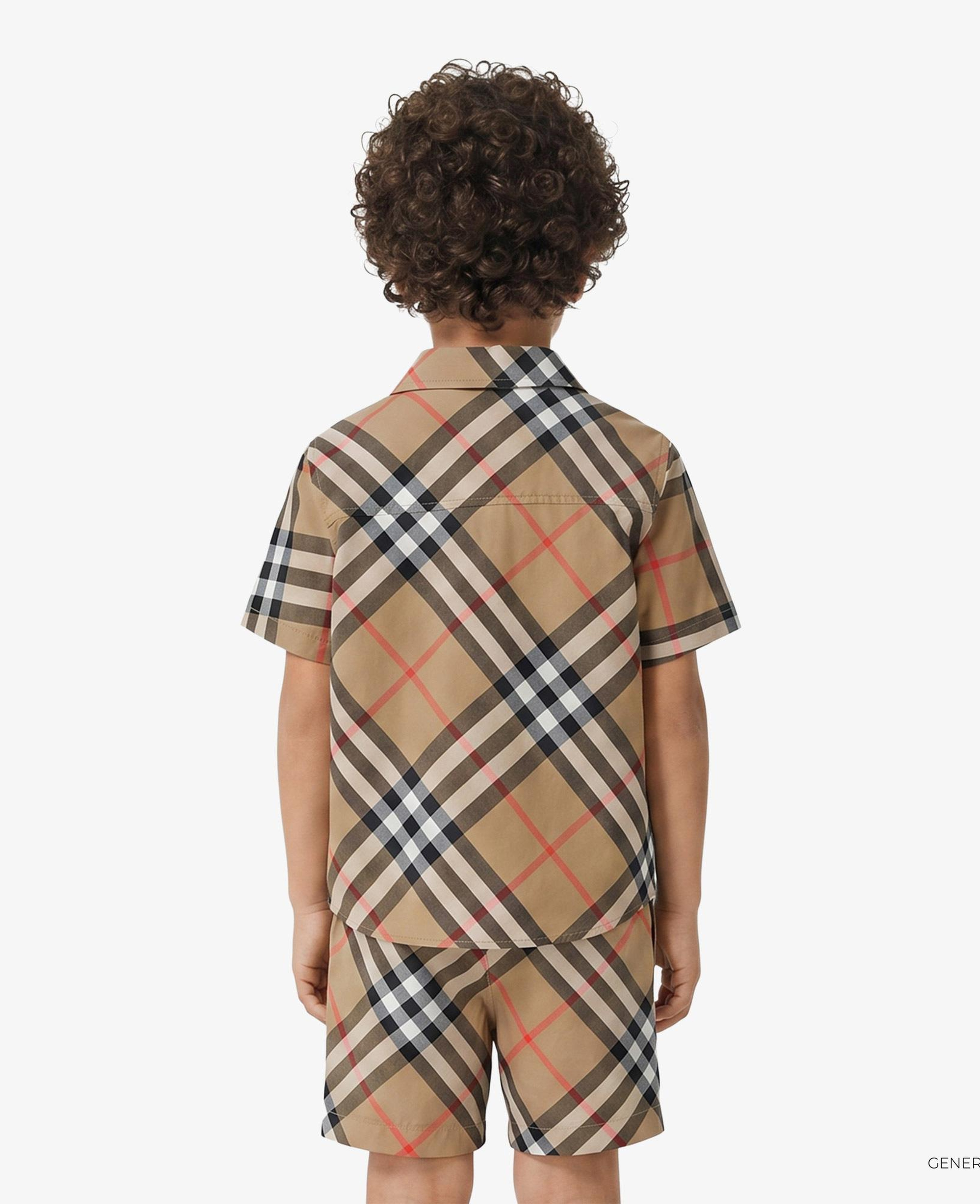 Burberry Check Pamuklu Çocuk Bej Gömlek