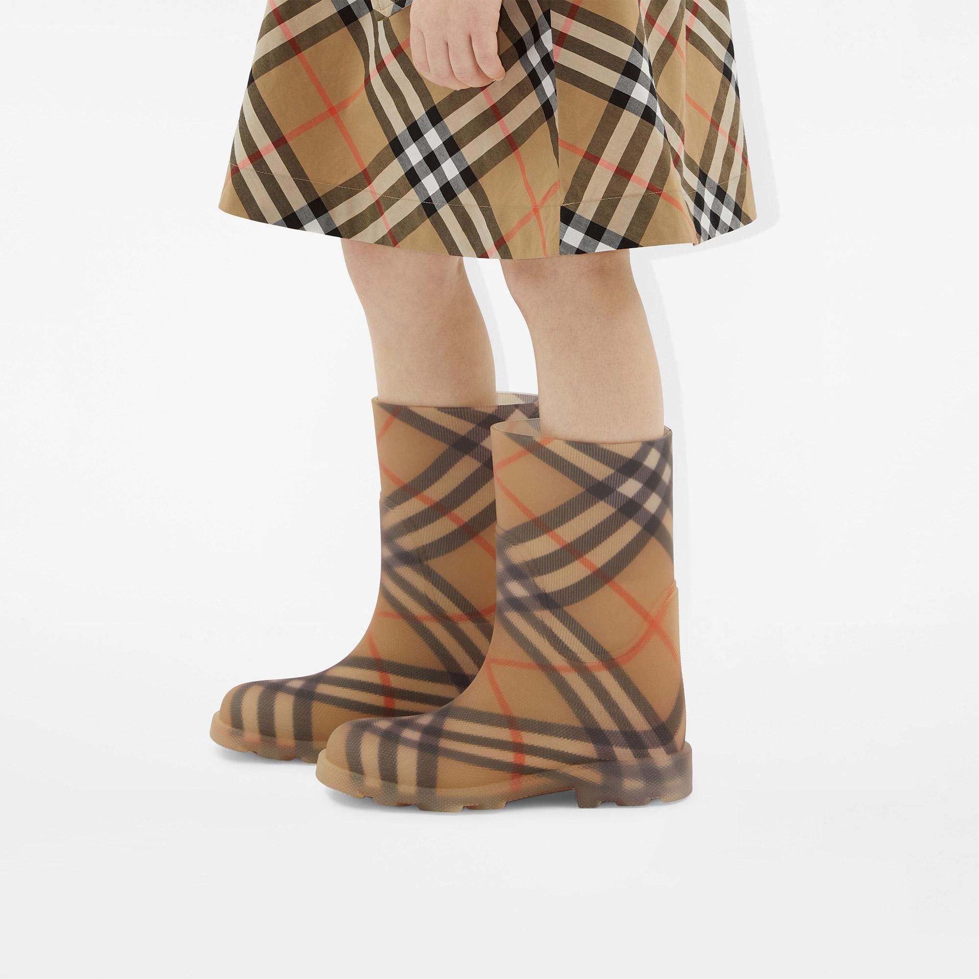 Burberry Check Rubber Marsh High Çocuk Bej Bot
