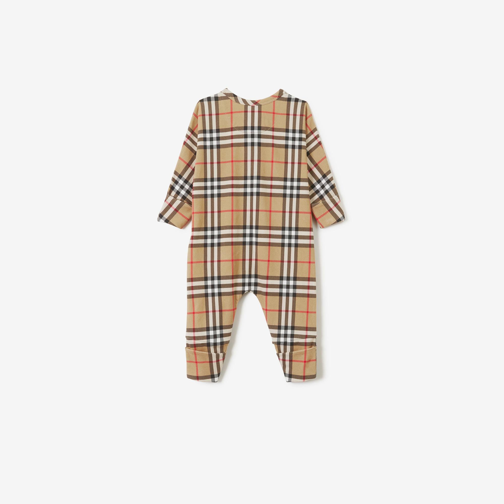 Burberry Claude Cotton Two-Piece Çocuk Bej Bebek Takımı