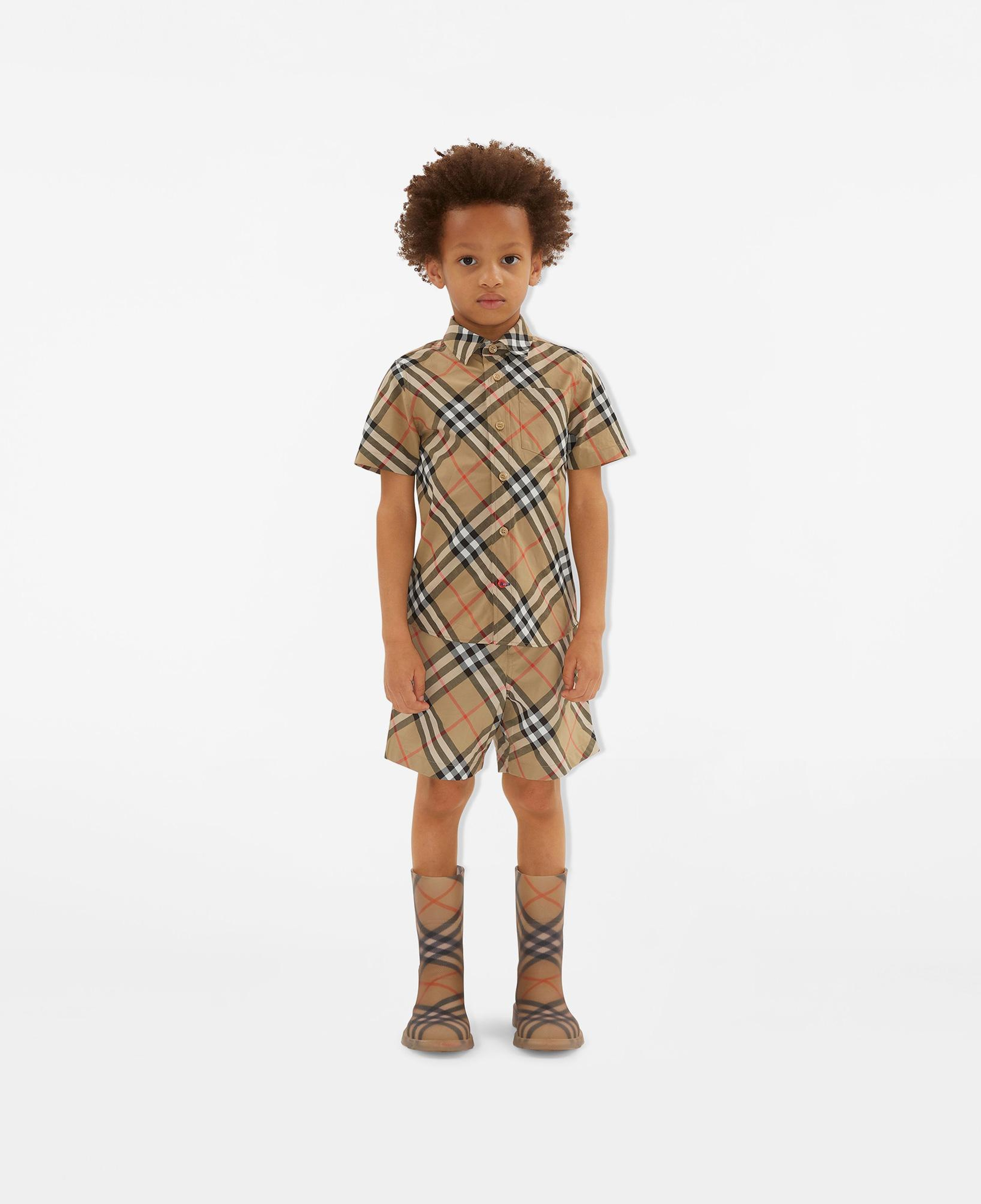 Burberry Owen Cotton Çocuk Bej Gömlek