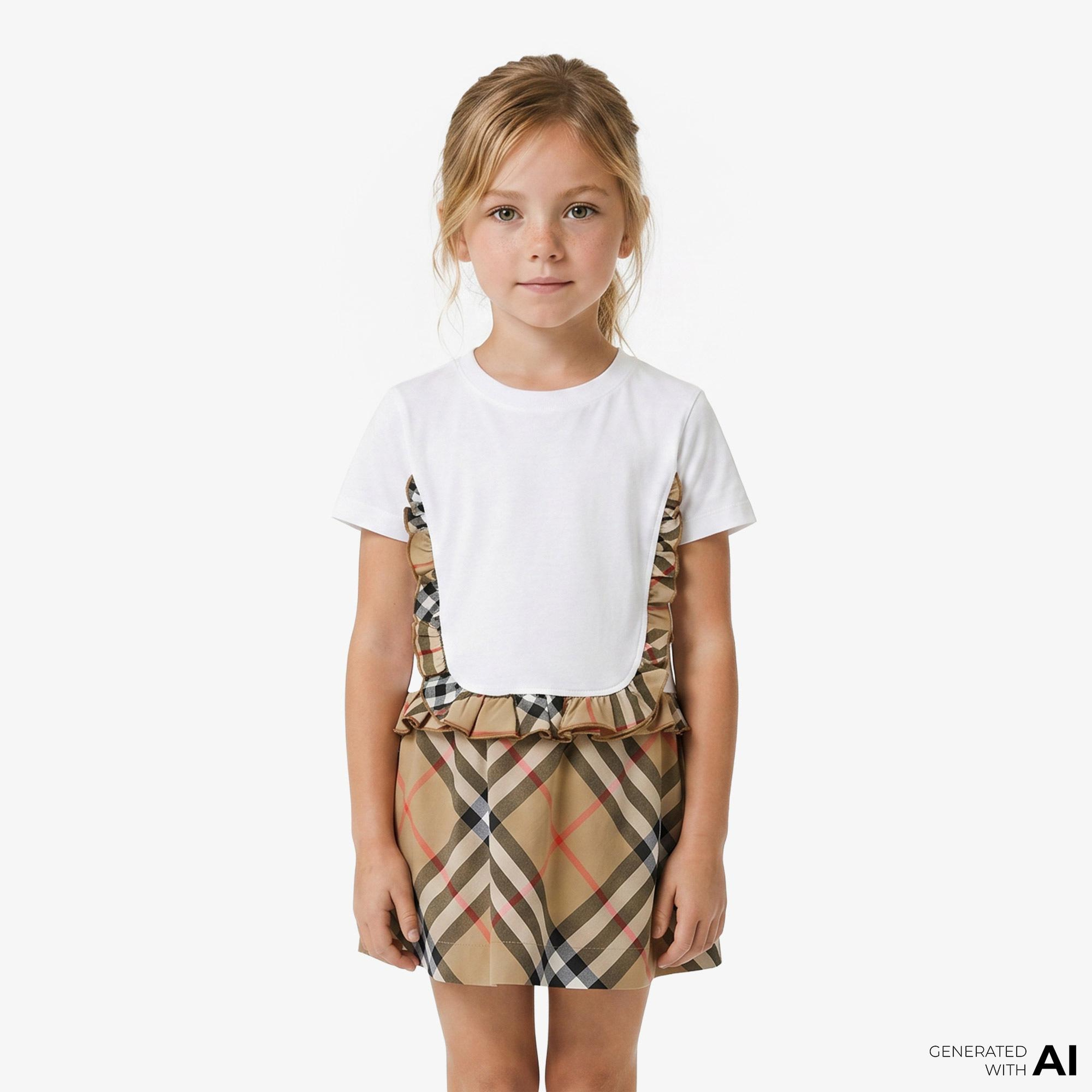 Burberry Roxy Frıll Çocuk Beyaz T-Shirt