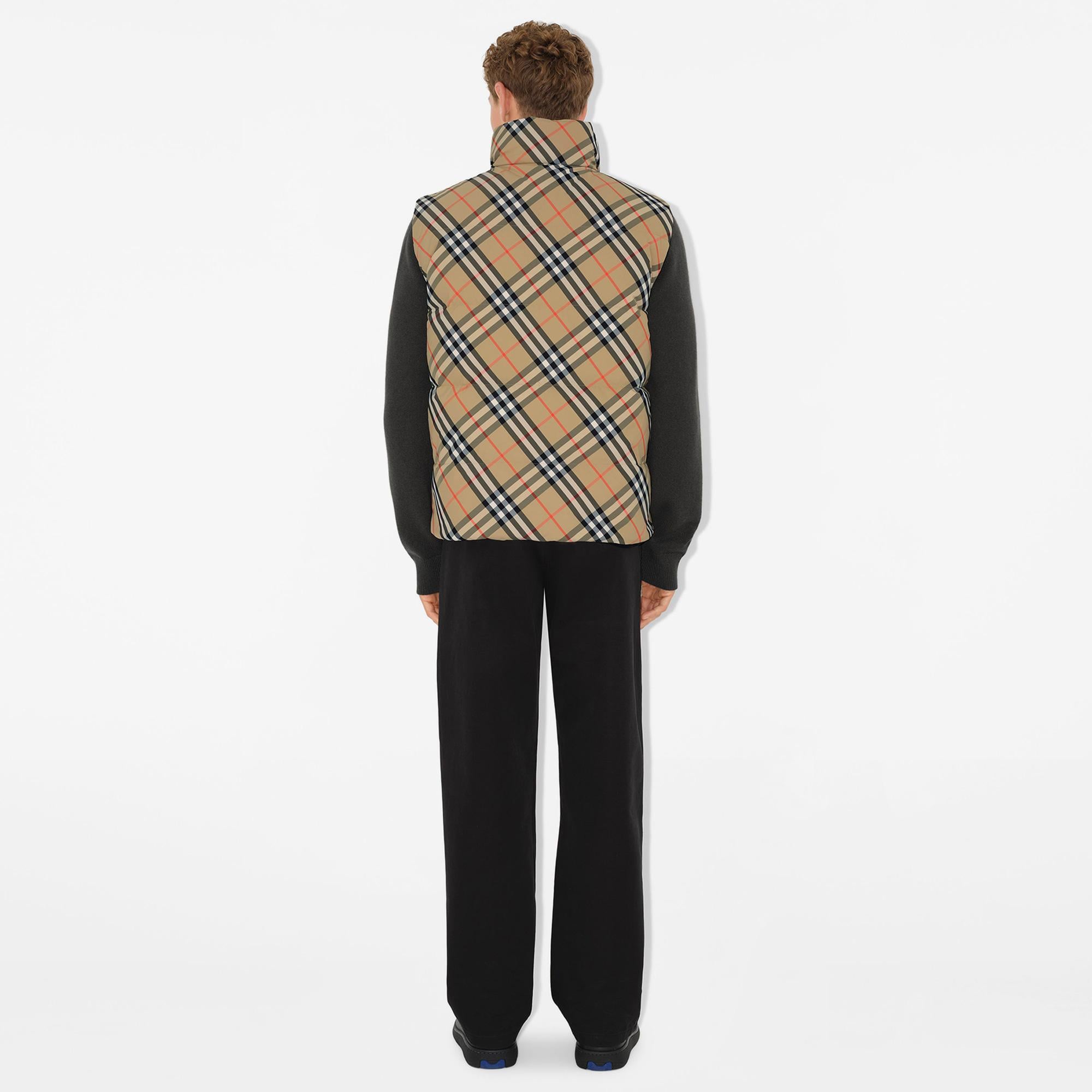 Burberry Reversible Check Nylon Padded Erkek Bej Ceket