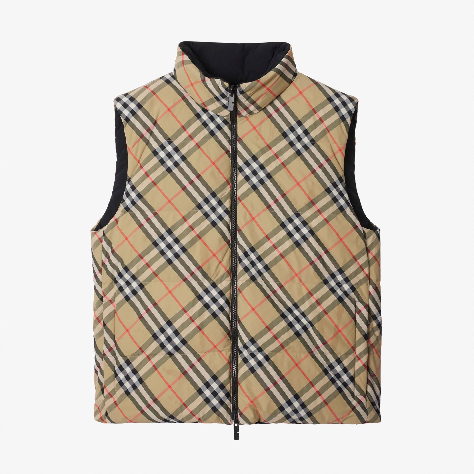 Burberry Reversible Check Nylon Padded Erkek Bej Ceket