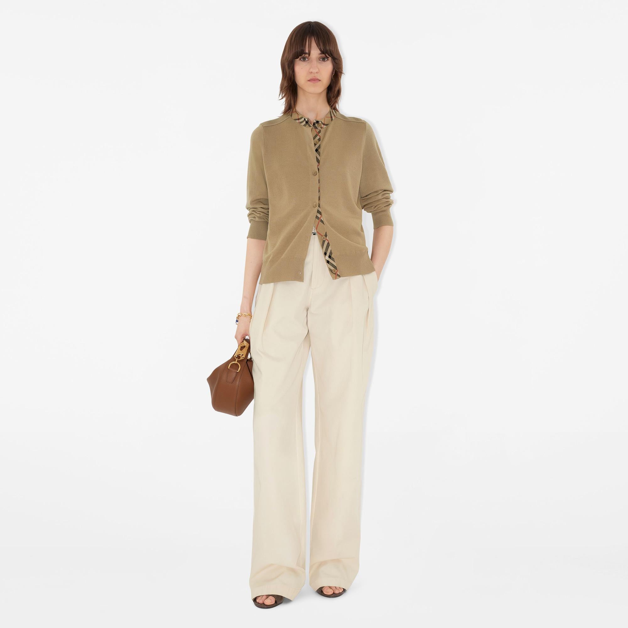 Burberry Wool Cardigan Kadın Bej Hırka