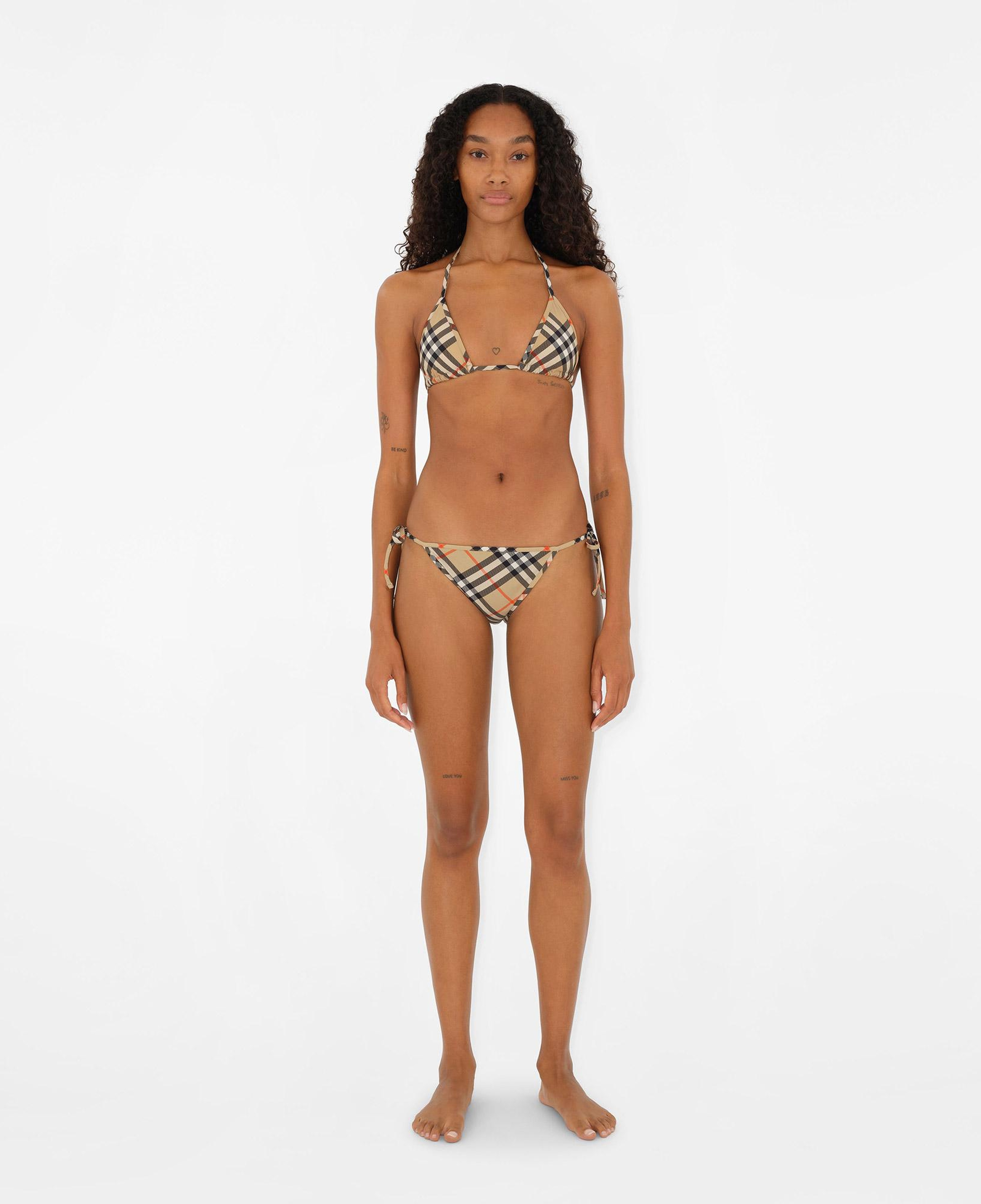 Burberry Check Kadın Bej Bikini Üstü