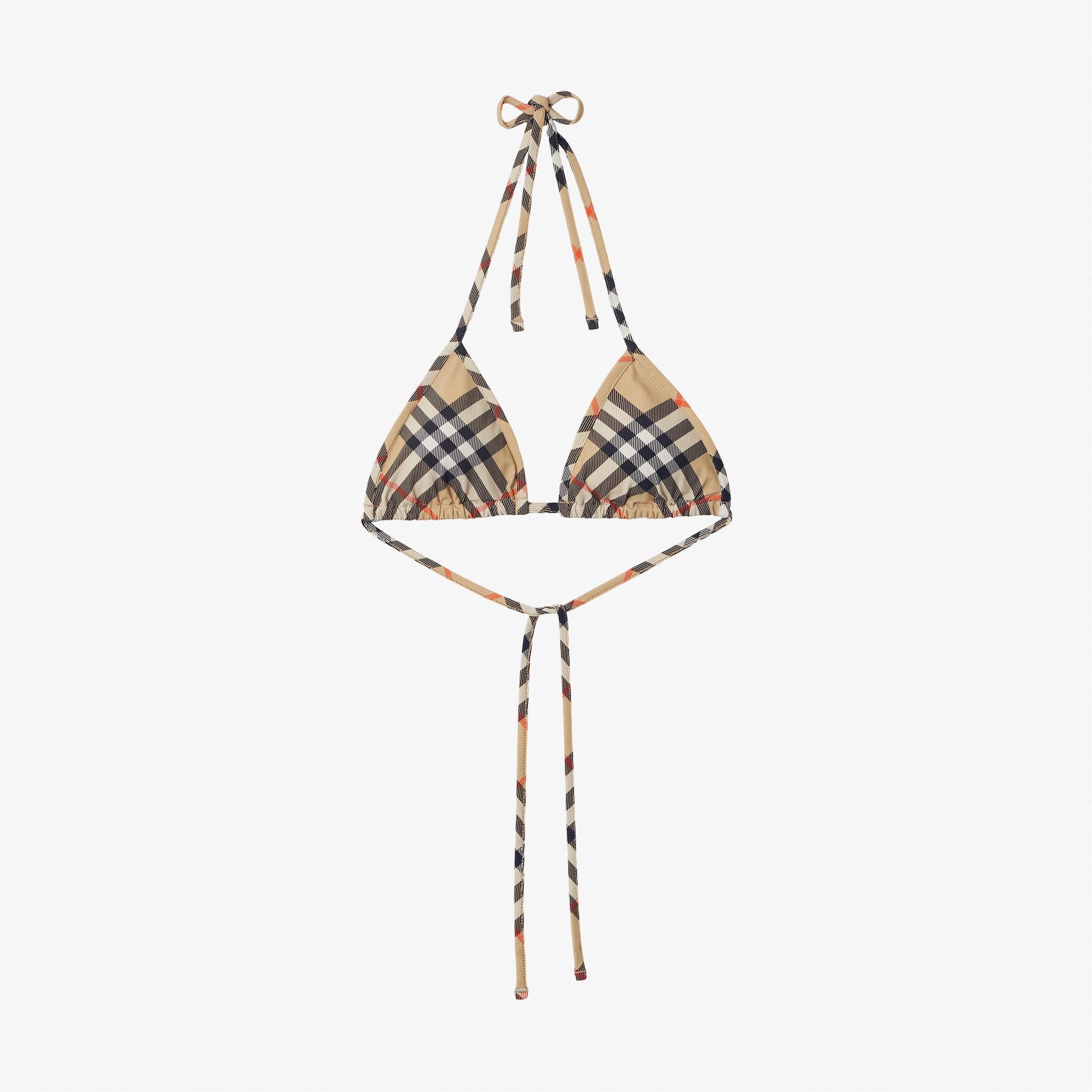 Burberry Check Kadın Bej Bikini Üstü