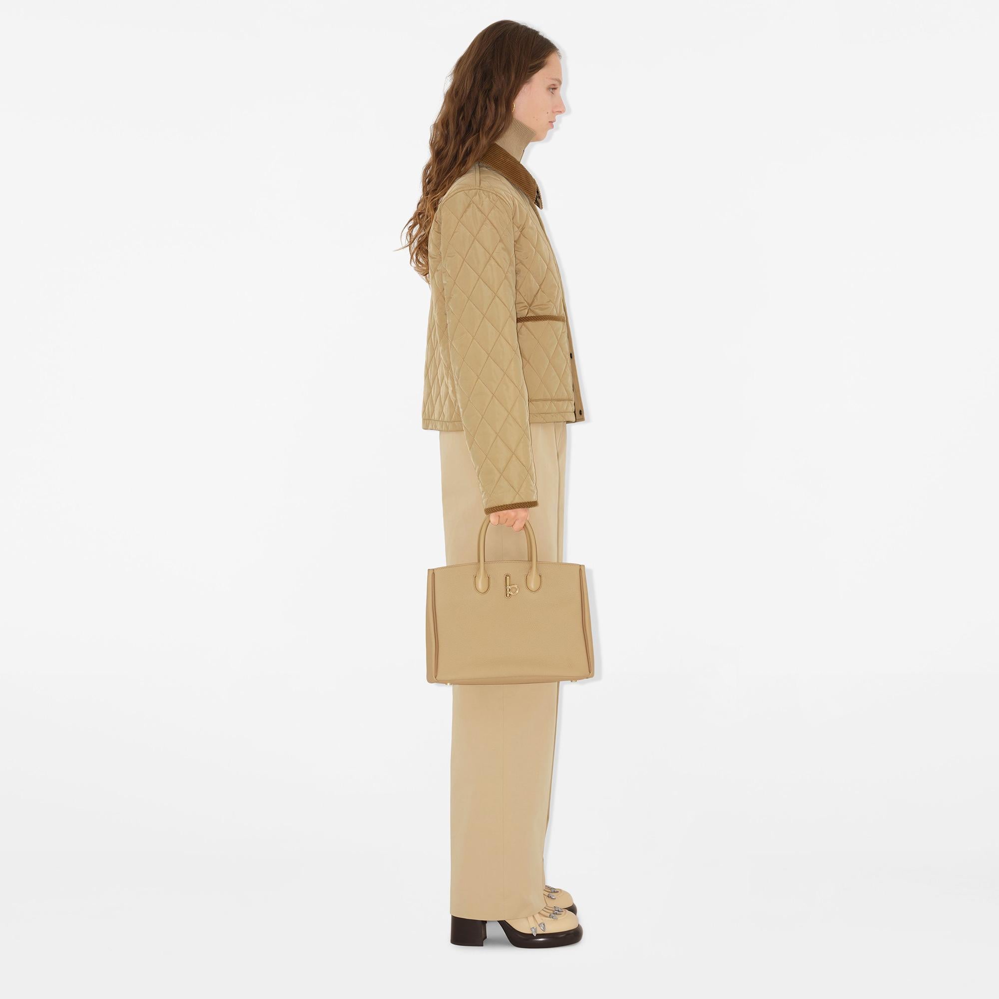 Burberry Tal Cropped Quilted Nylon Kadın Bej Mont