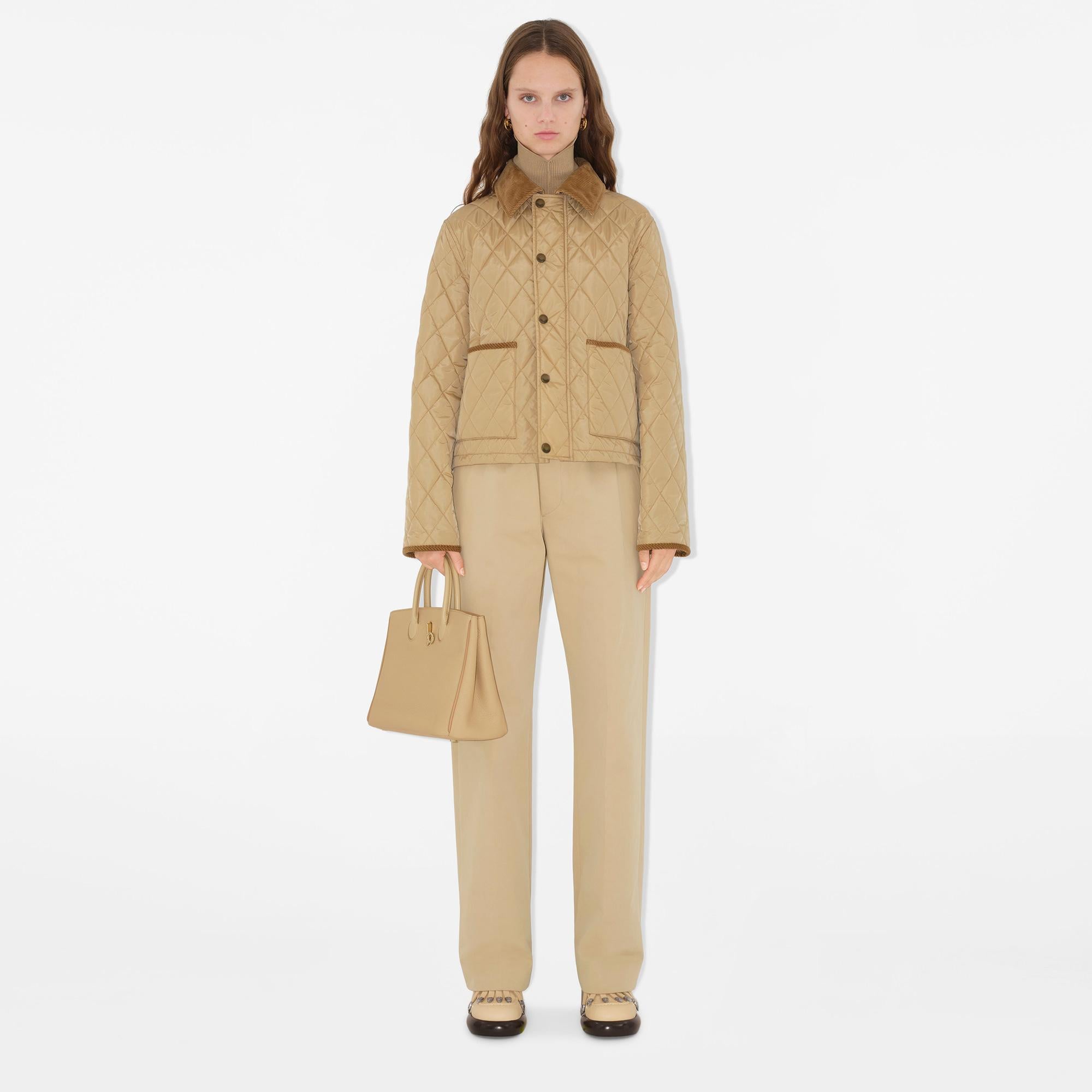 Burberry Tal Cropped Quilted Nylon Kadın Bej Mont