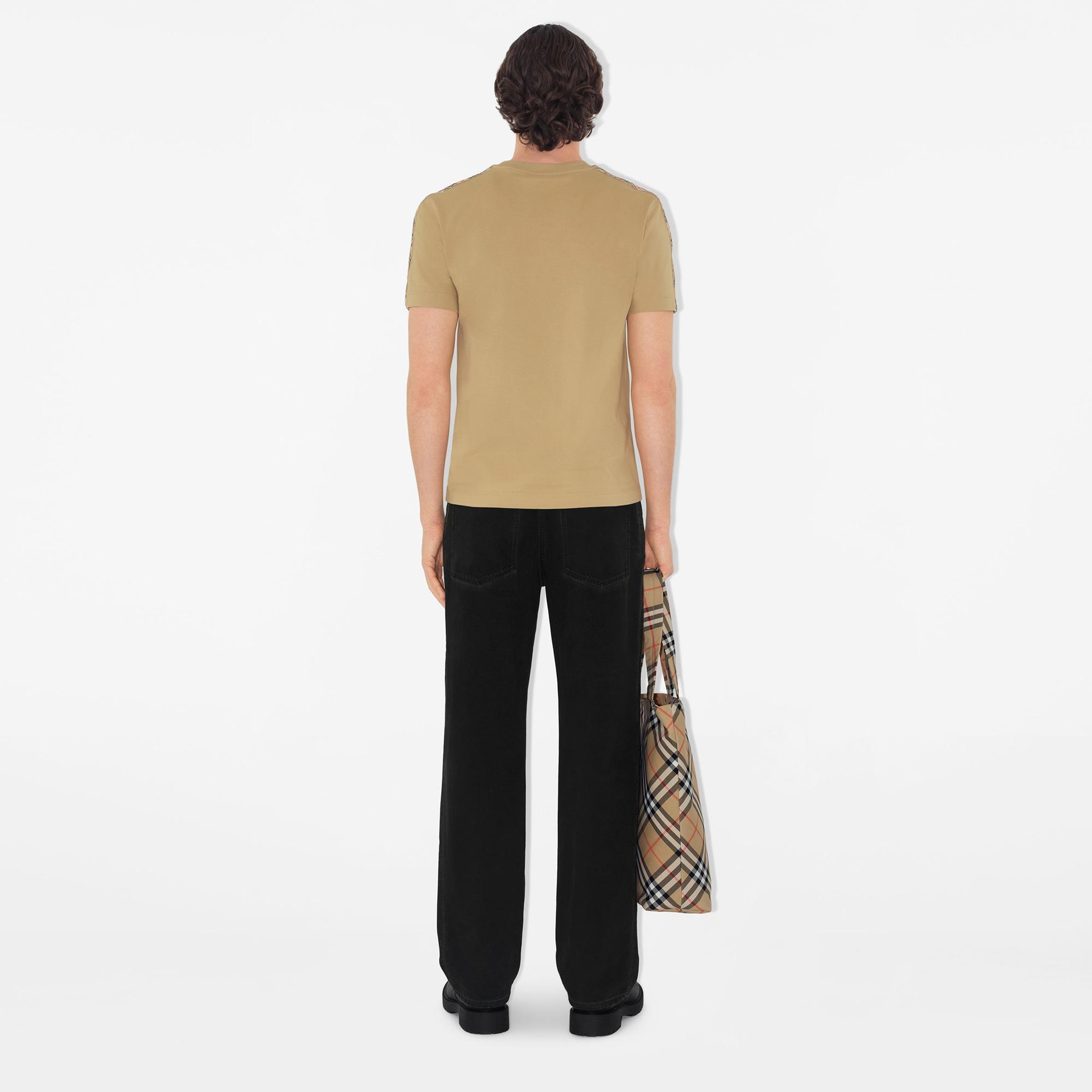 Burberry Tal Trim Cotton Erkek Bej T-Shirt