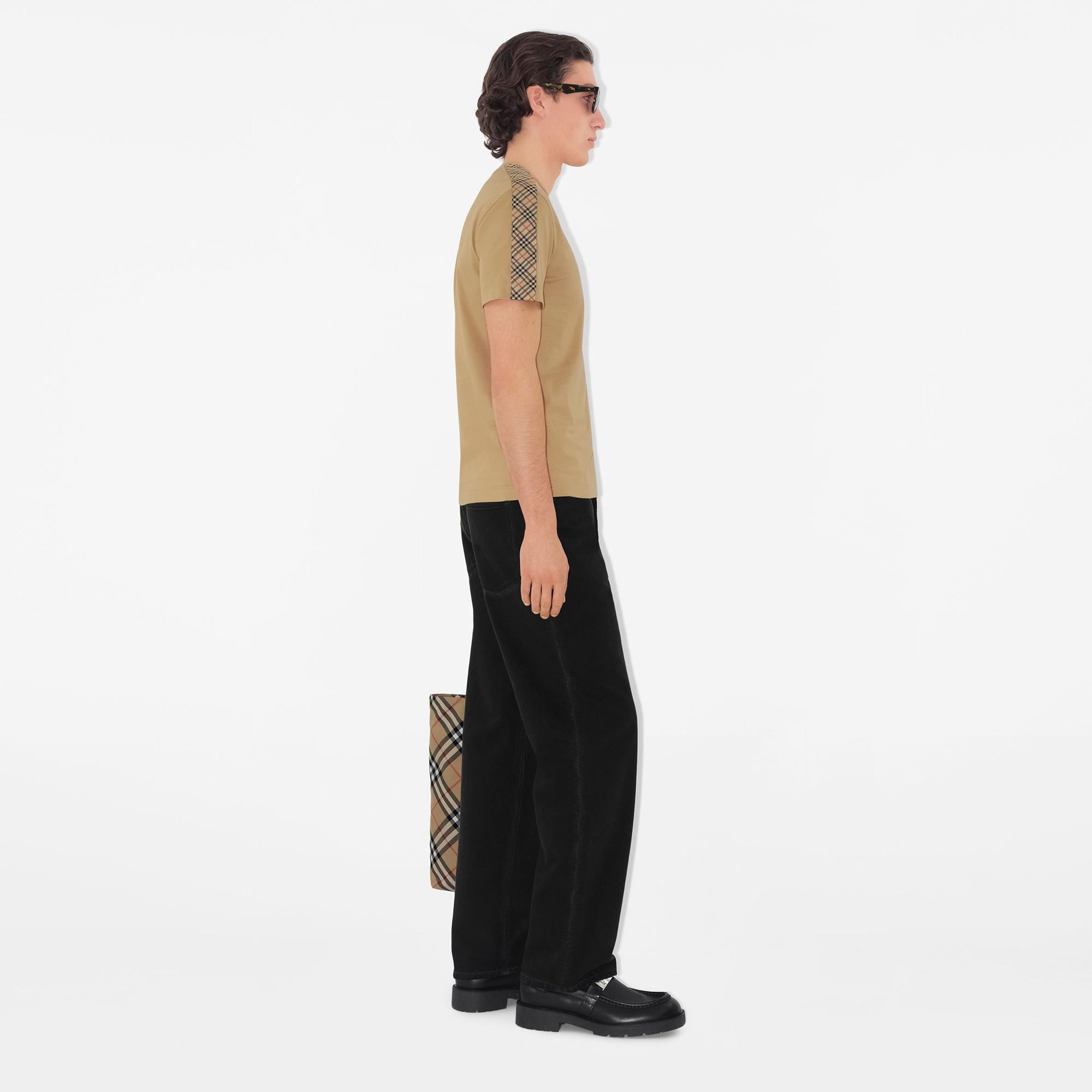 Burberry Tal Trim Cotton Erkek Bej T-Shirt
