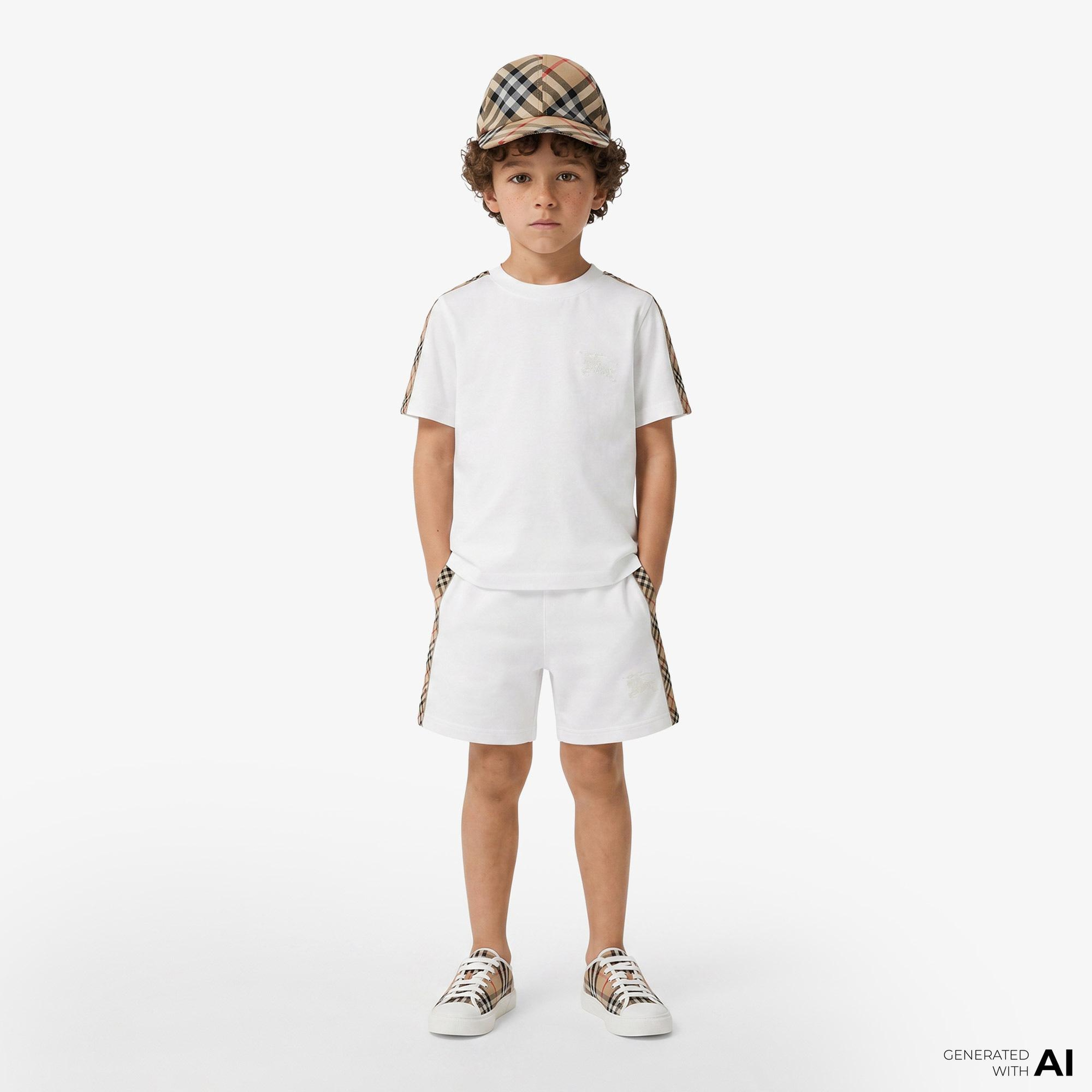 Burberry Çocuk Beyaz T-Shirt