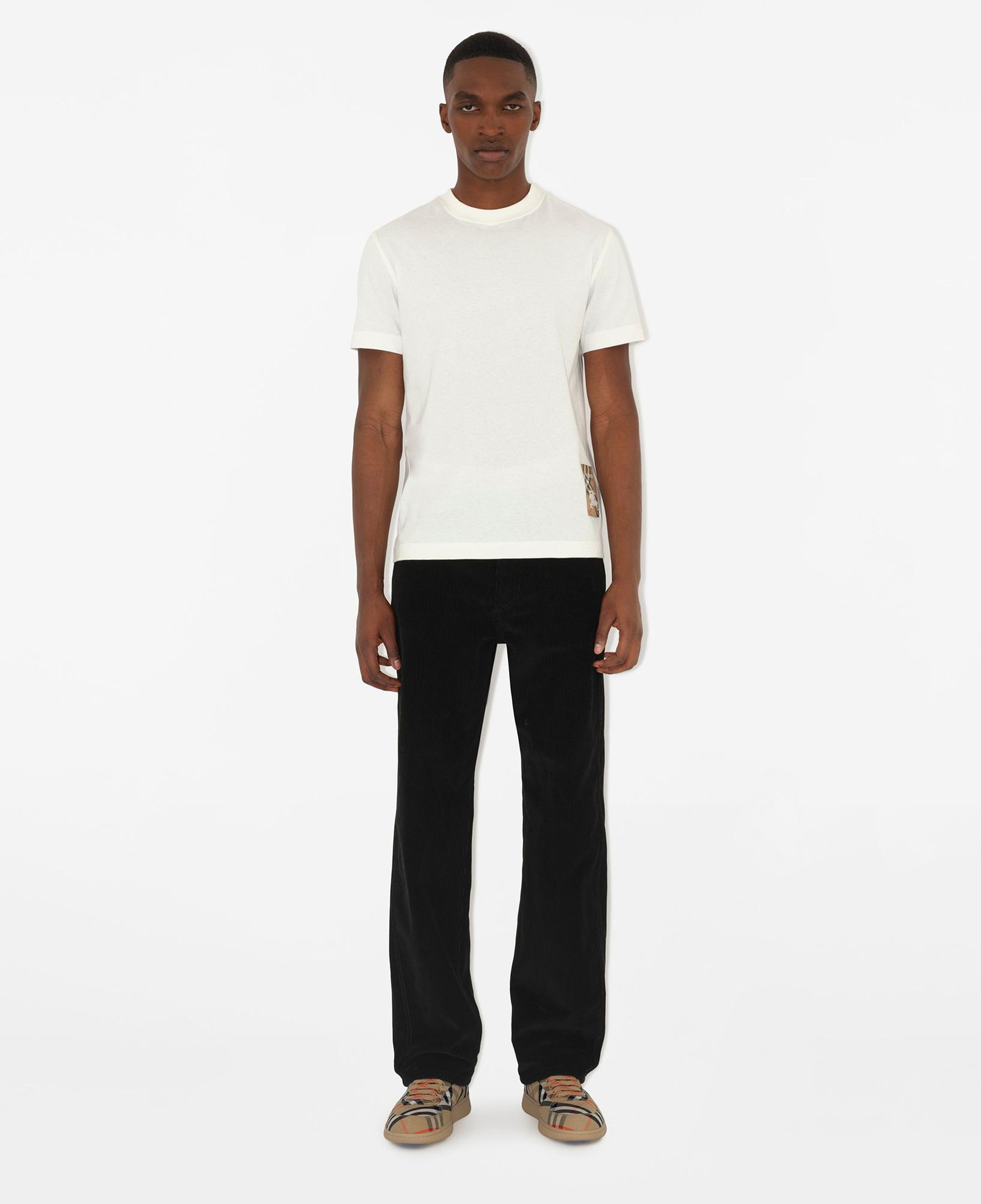 Burberry For Label Cotton Erkek Beyaz T-Shirt